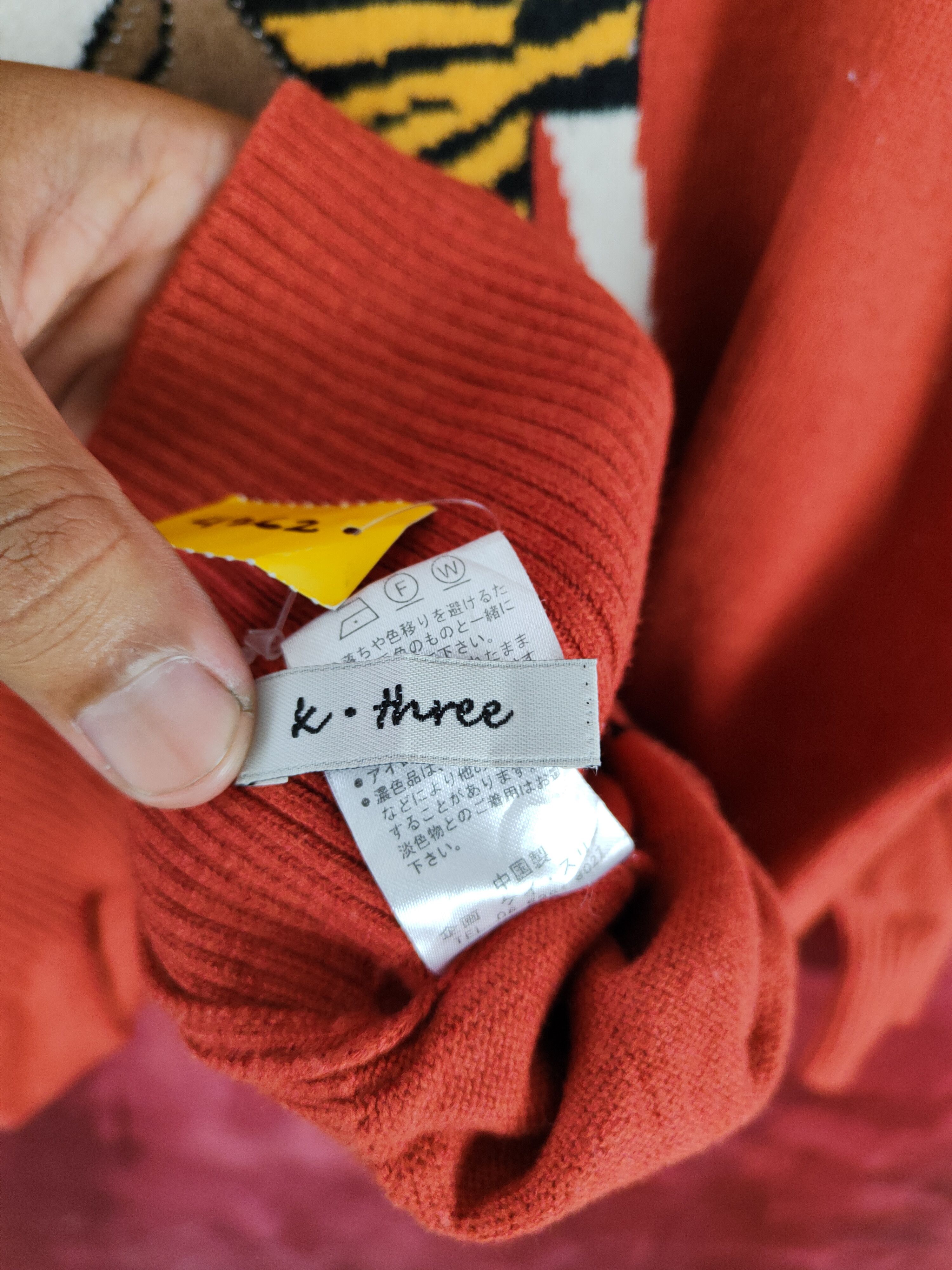 Japanese Brand K. Three Ladies hat Orange Knitwear sweatshirt #S334 Size L / US 10 / IT 46 - 9 Thumbnail
