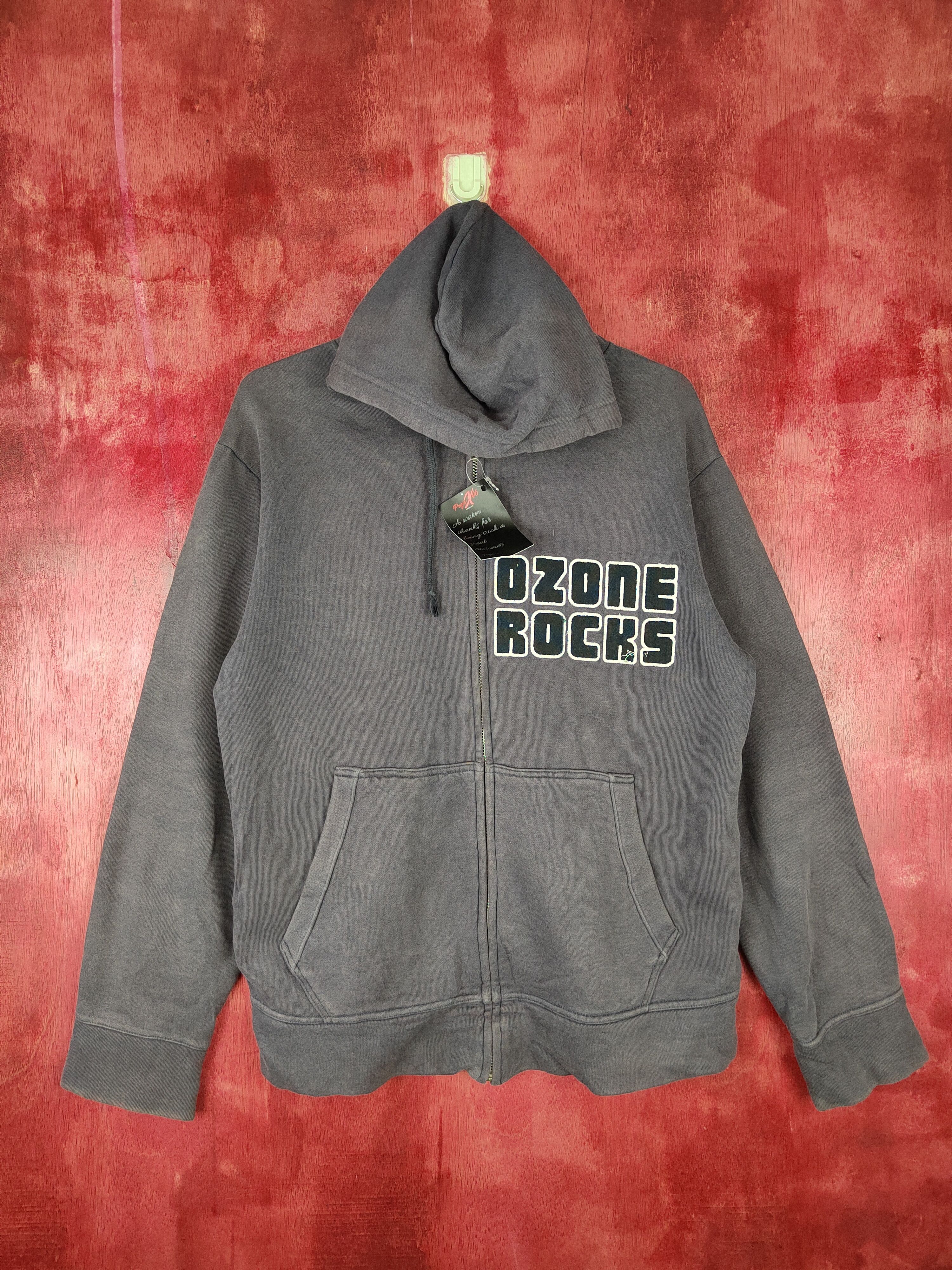 image of Rock Band Ozone Rocks Dark Blue Hoodie Sweater 4851, Men's (Size Medium)