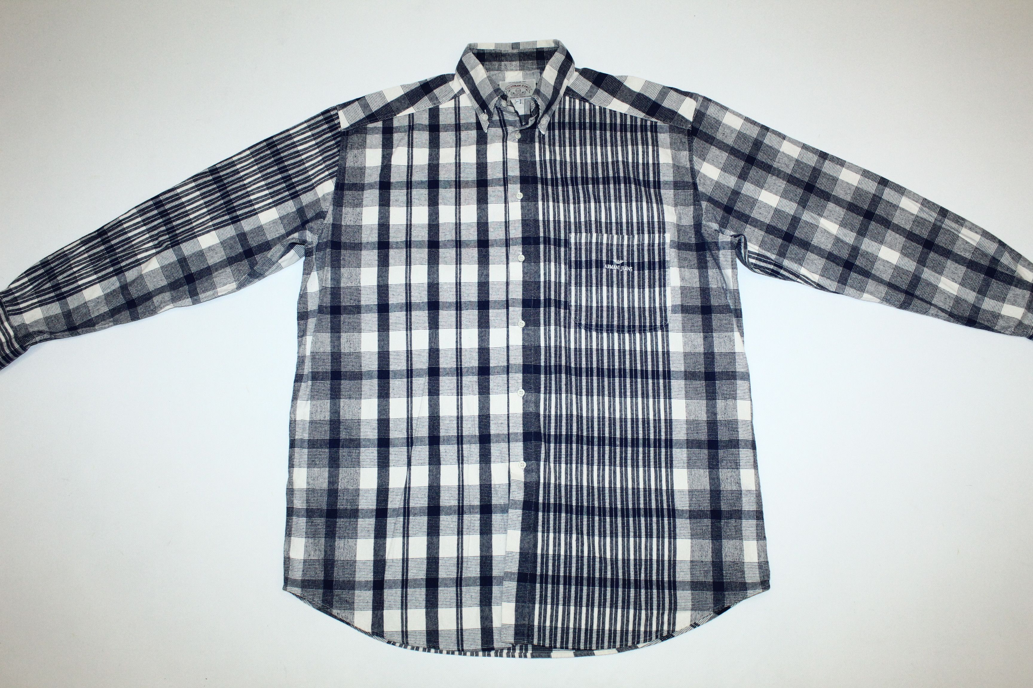 Giorgio Armani Vtg 80's Giorgio Armani Jeans Madras Flannel Baggy Shirt Size US XXL / EU 58 / 5 - 8 Thumbnail