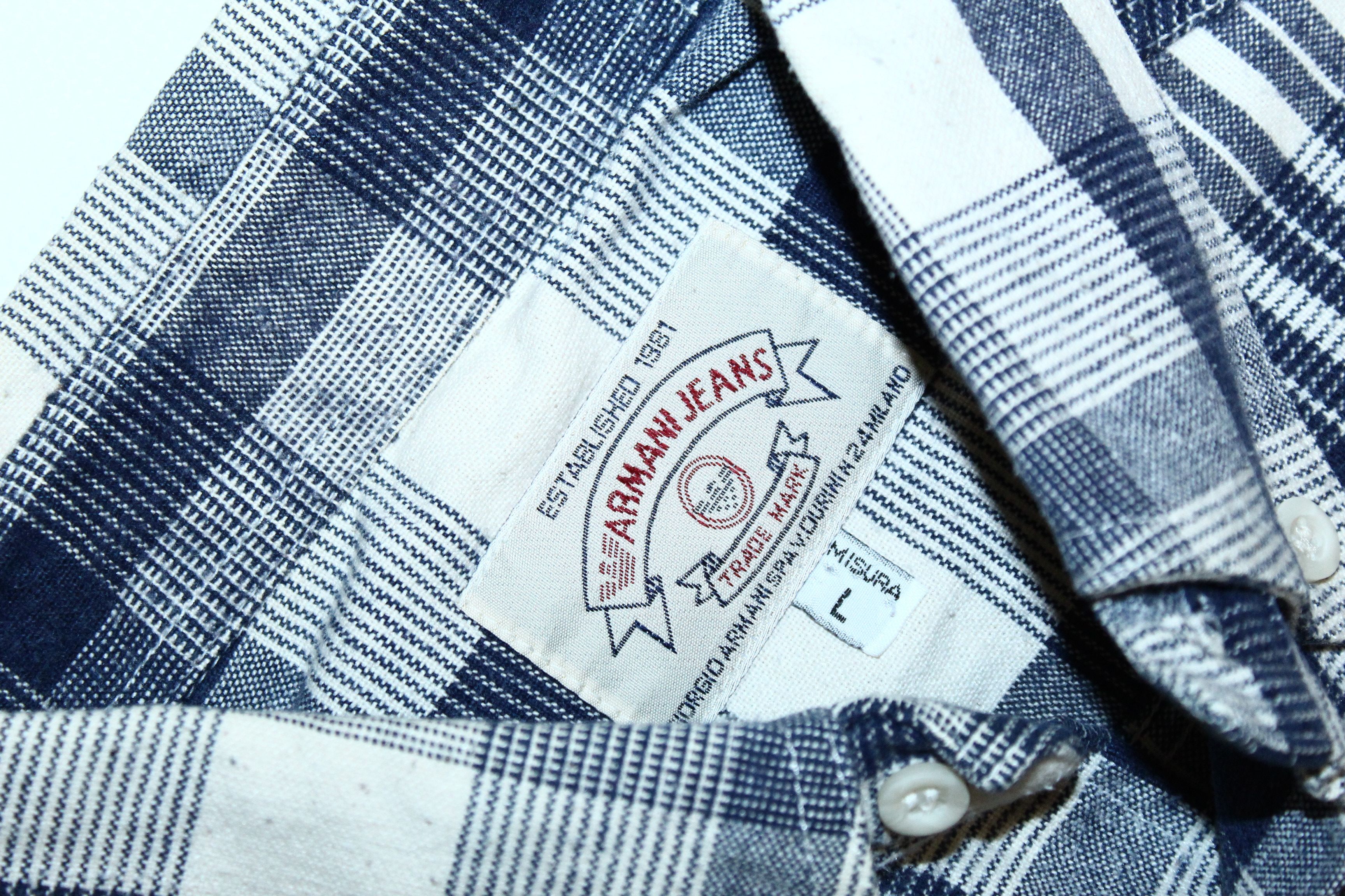 Giorgio Armani Vtg 80's Giorgio Armani Jeans Madras Flannel Baggy Shirt Size US XXL / EU 58 / 5 - 5 Thumbnail