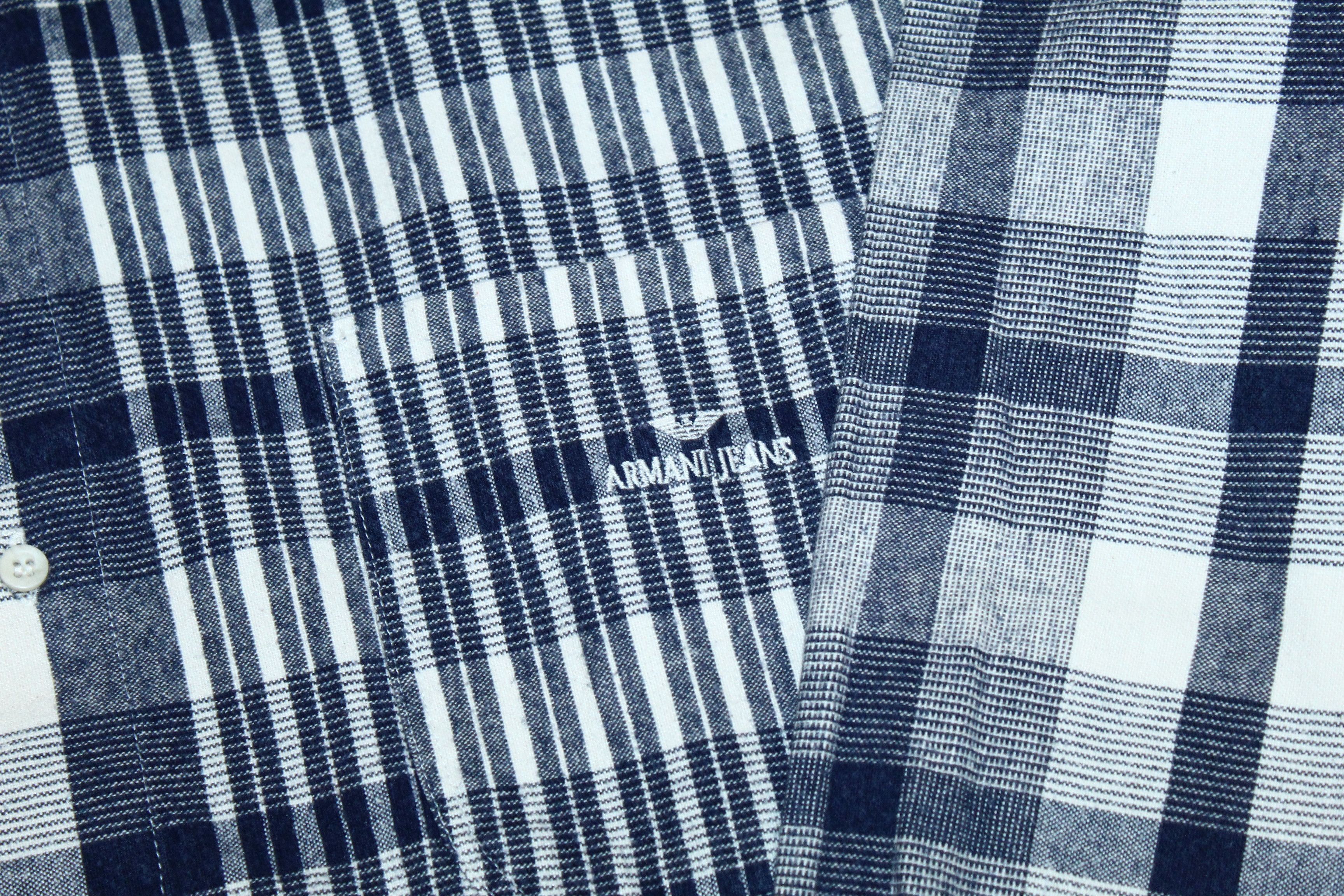 Giorgio Armani Vtg 80's Giorgio Armani Jeans Madras Flannel Baggy Shirt Size US XXL / EU 58 / 5 - 4 Thumbnail