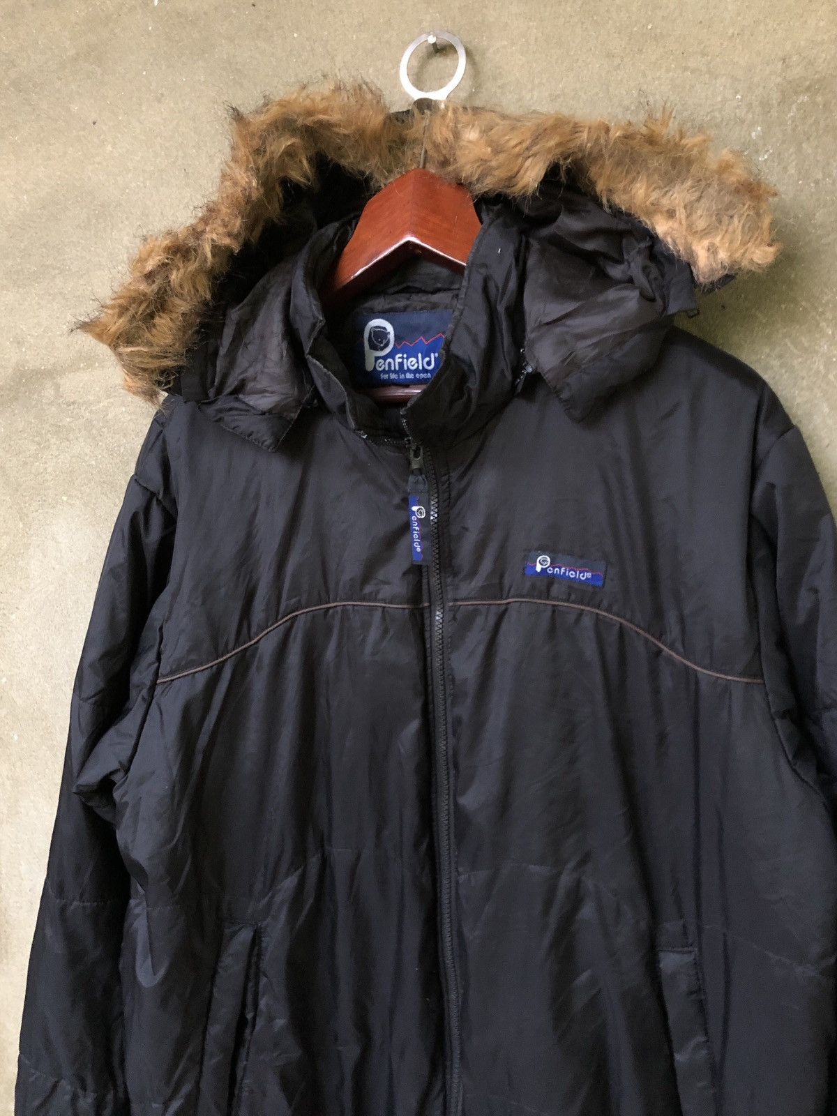 Penfield Last Call⏰Penfield Black Down Filled Faux Fur Hooded Jacket Size US L / EU 52-54 / 3 - 6 Thumbnail