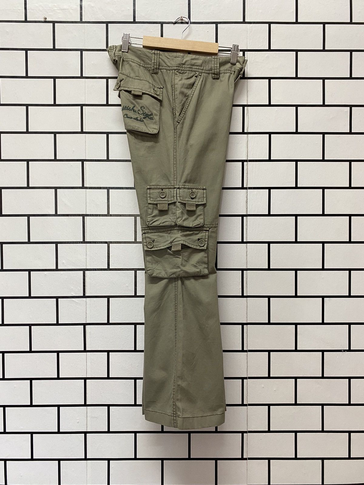 Japanese Brand Crux Japan Cargo Flared Technical Multi Pocke Pants Size US 29 - 3 Thumbnail