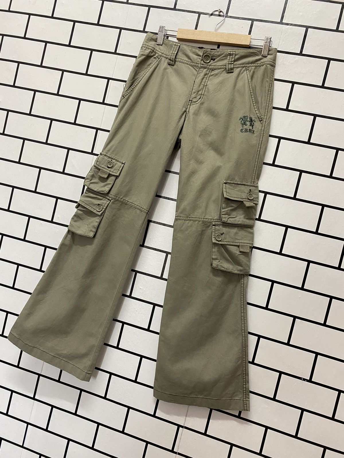 Japanese Brand Crux Japan Cargo Flared Technical Multi Pocke Pants Size US 29 - 5 Thumbnail