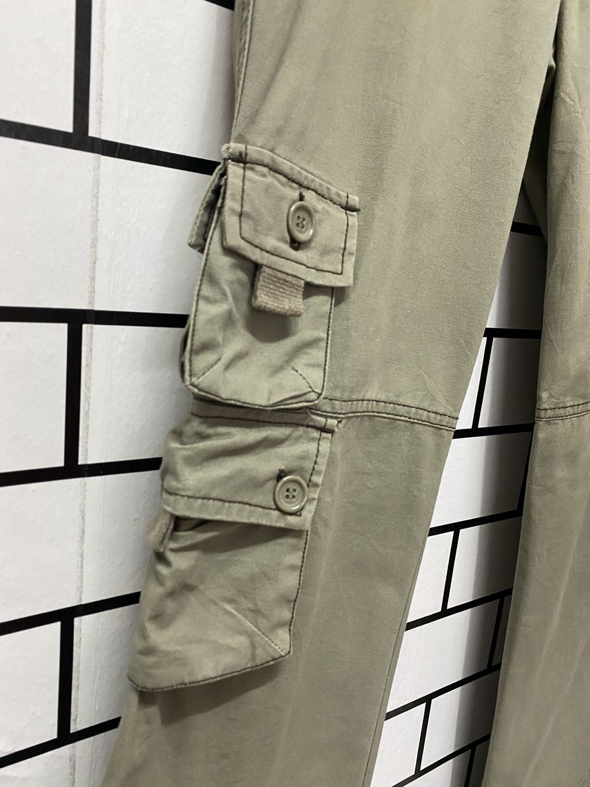 Japanese Brand Crux Japan Cargo Flared Technical Multi Pocke Pants Size US 29 - 8 Thumbnail