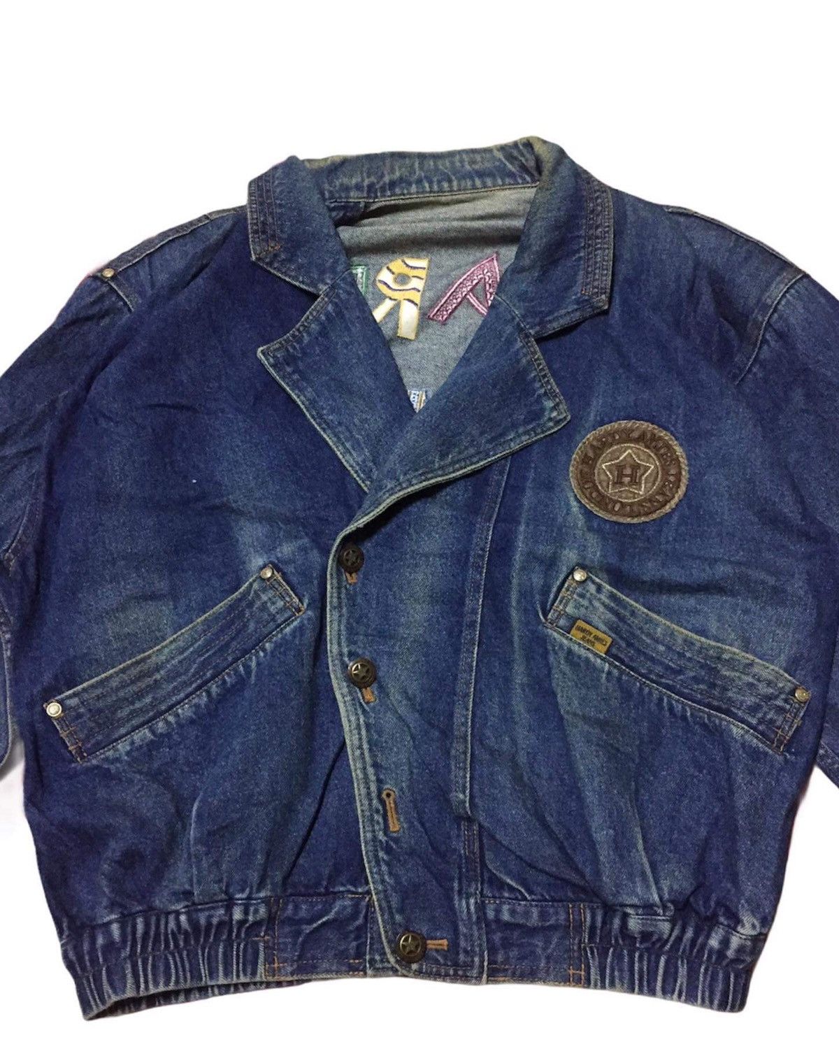 Japanese Brand 80’s Multicolor rainbow embroidered denim jacket Size US M / EU 48-50 / 2 - 6 Thumbnail
