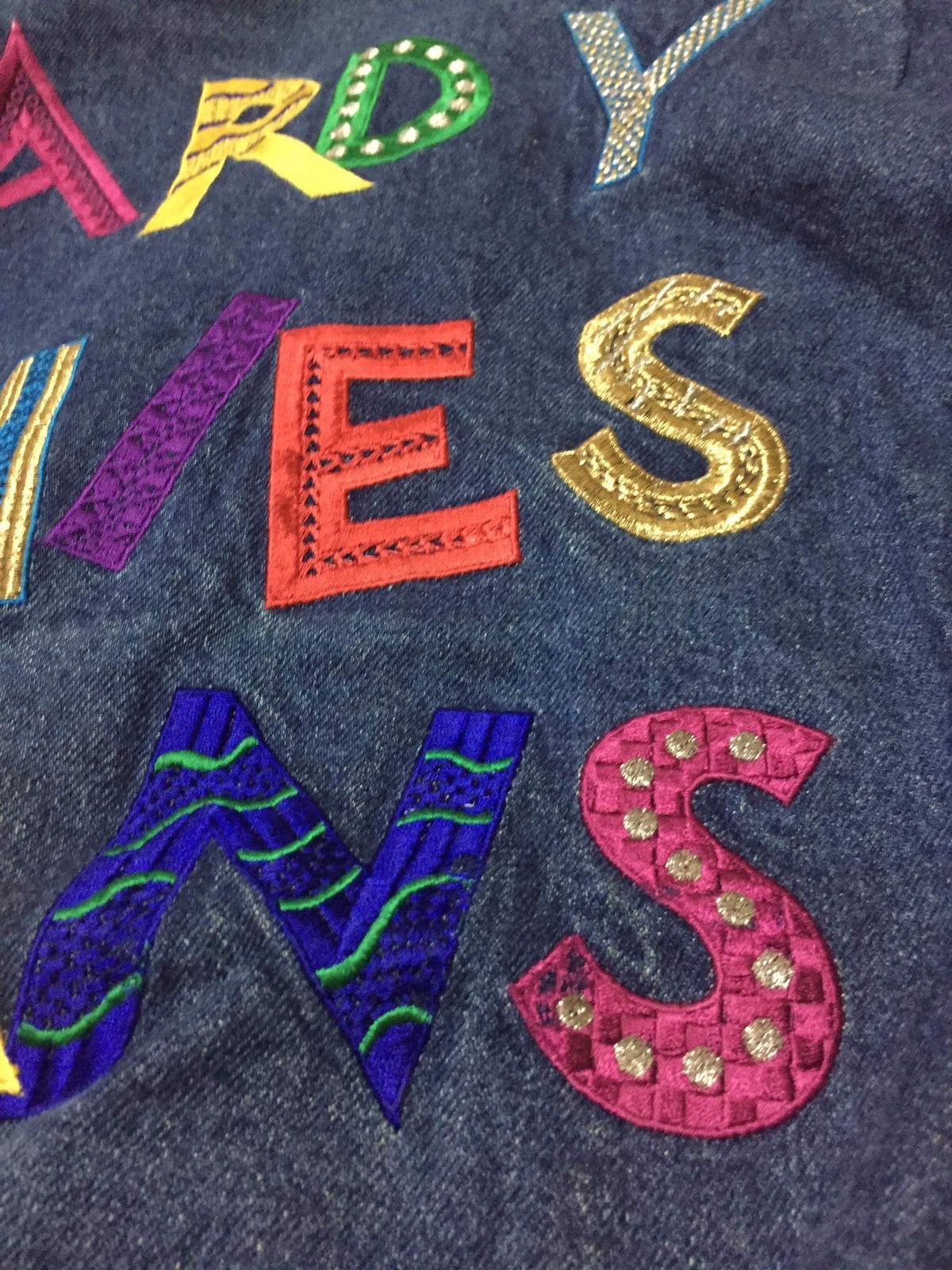 Japanese Brand 80’s Multicolor rainbow embroidered denim jacket Size US M / EU 48-50 / 2 - 3 Thumbnail