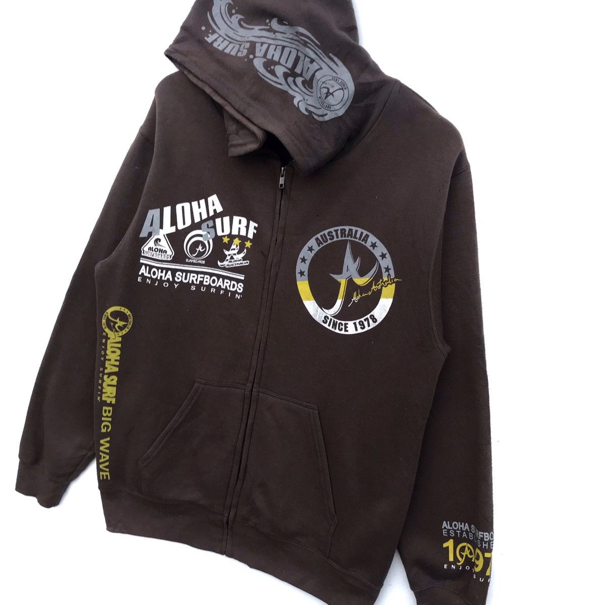 Other Vintage Aloha Surf Spellout Hoodie Zipper Jacket Size US L / EU 52-54 / 3 - 3 Thumbnail