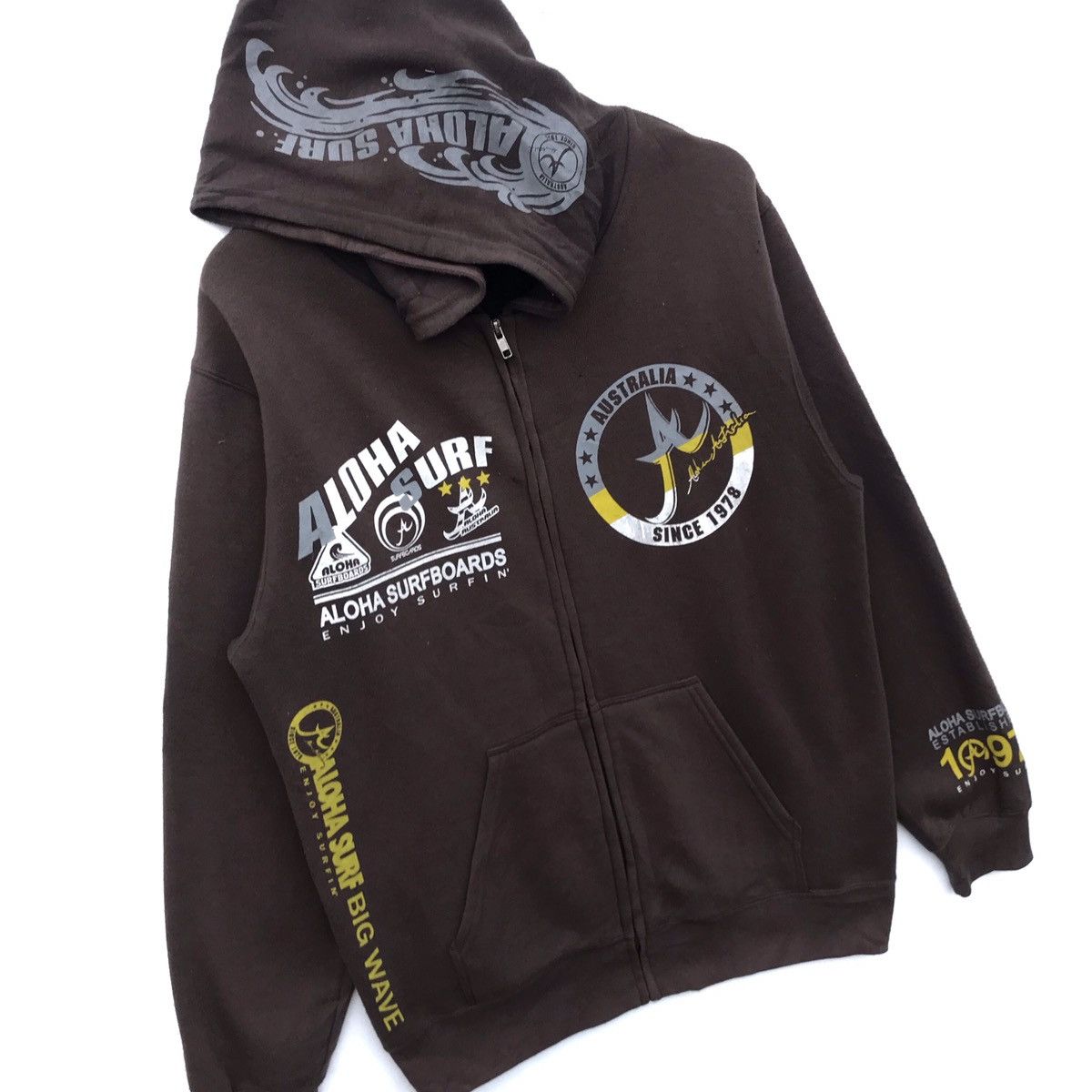 Other Vintage Aloha Surf Spellout Hoodie Zipper Jacket Size US L / EU 52-54 / 3 - 2 Thumbnail