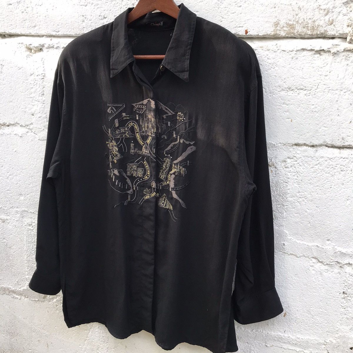 Japanese Brand ChamoisV Biglogo Camp Collar Shirt Embroidery Buttonup Tee Size US L / EU 52-54 / 3 - 3 Thumbnail
