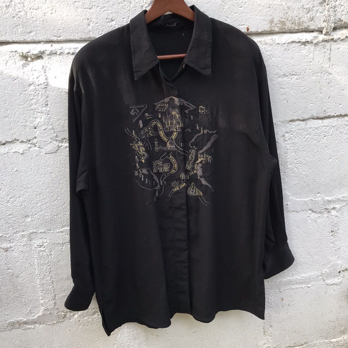 Japanese Brand ChamoisV Biglogo Camp Collar Shirt Embroidery Buttonup Tee Size US L / EU 52-54 / 3 - 2 Thumbnail