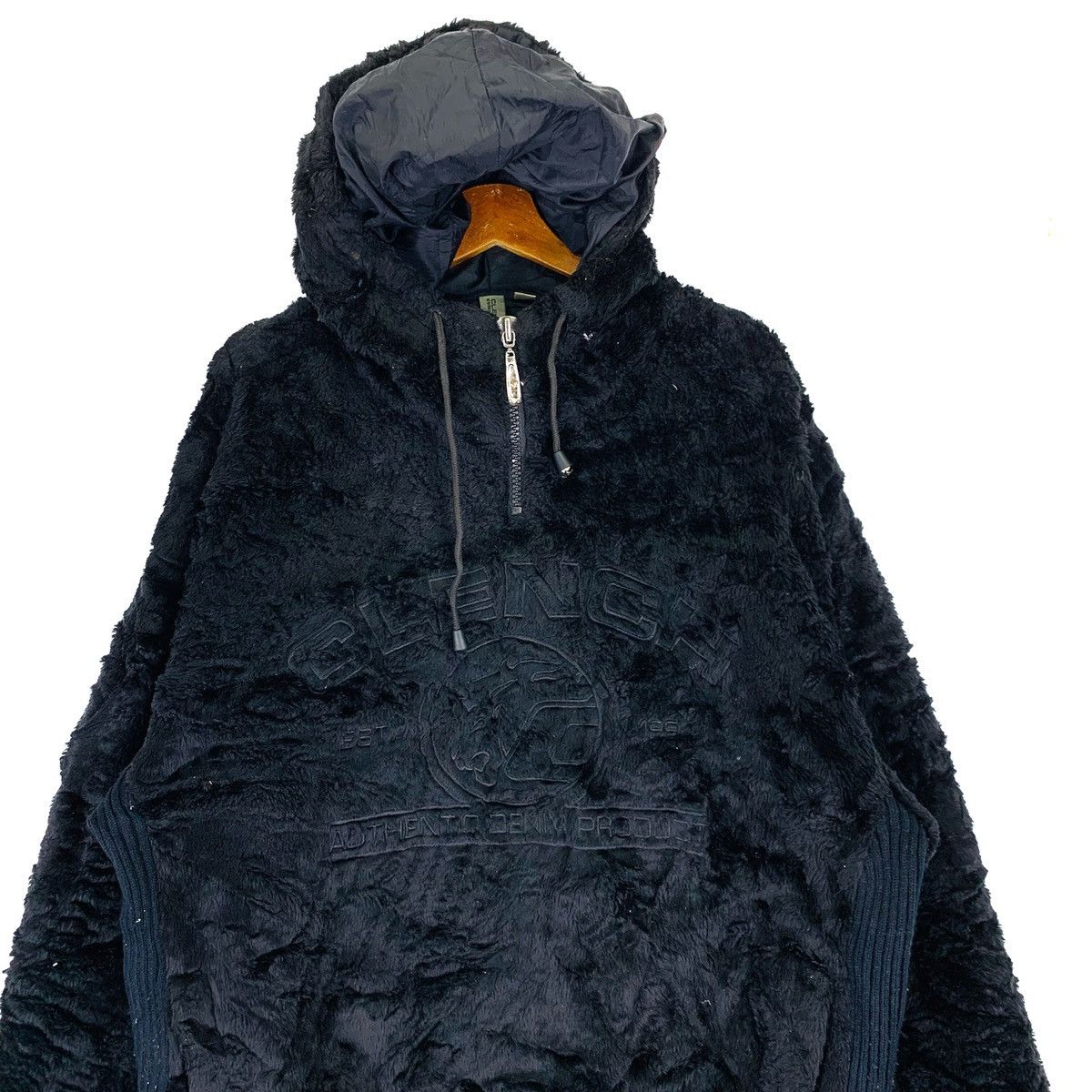 Clench Vintage Clench Jeans Faux Fur Hoodie Embroidery Logo Jacket Size US XXL / EU 58 / 5 - 2 Thumbnail