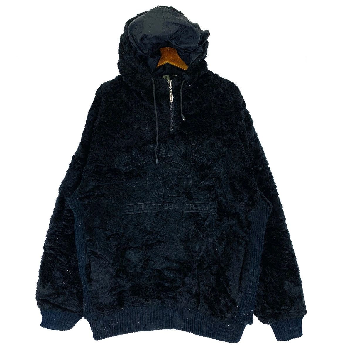Clench Vintage Clench Jeans Faux Fur Hoodie Embroidery Logo Jacket Size US XXL / EU 58 / 5 - 1 Thumbnail