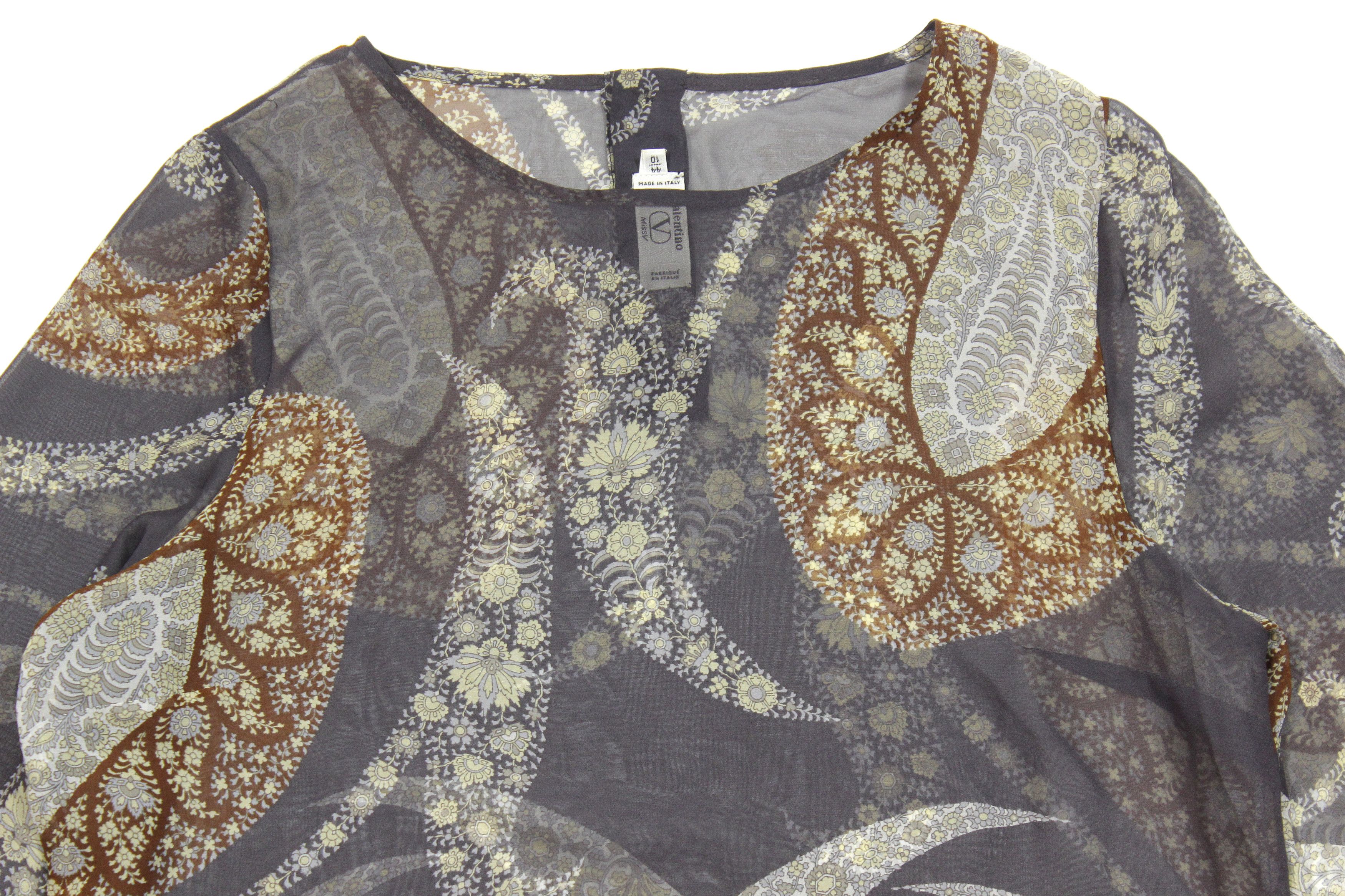 Valentino Silk Printed Blouse Vintage Size M / US 6-8 / IT 42-44 - 3 Thumbnail