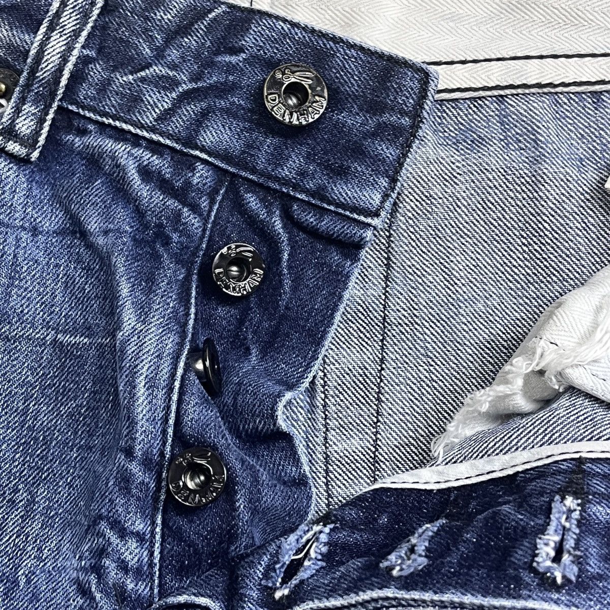 DENHAM Distressed Denham Denim Acid Wash Jeans Grade Slim Fit Size US 31 - 10 Thumbnail