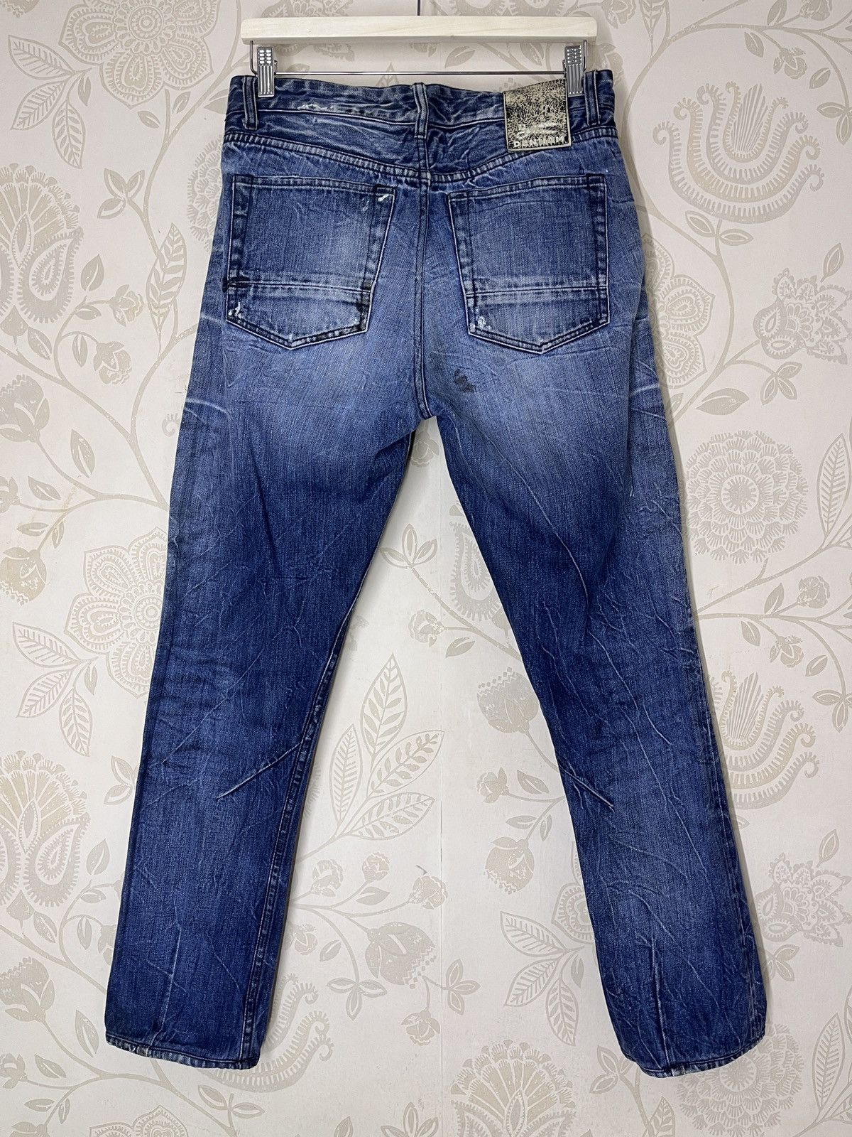 DENHAM Distressed Denham Denim Acid Wash Jeans Grade Slim Fit Size US 31 - 2 Thumbnail