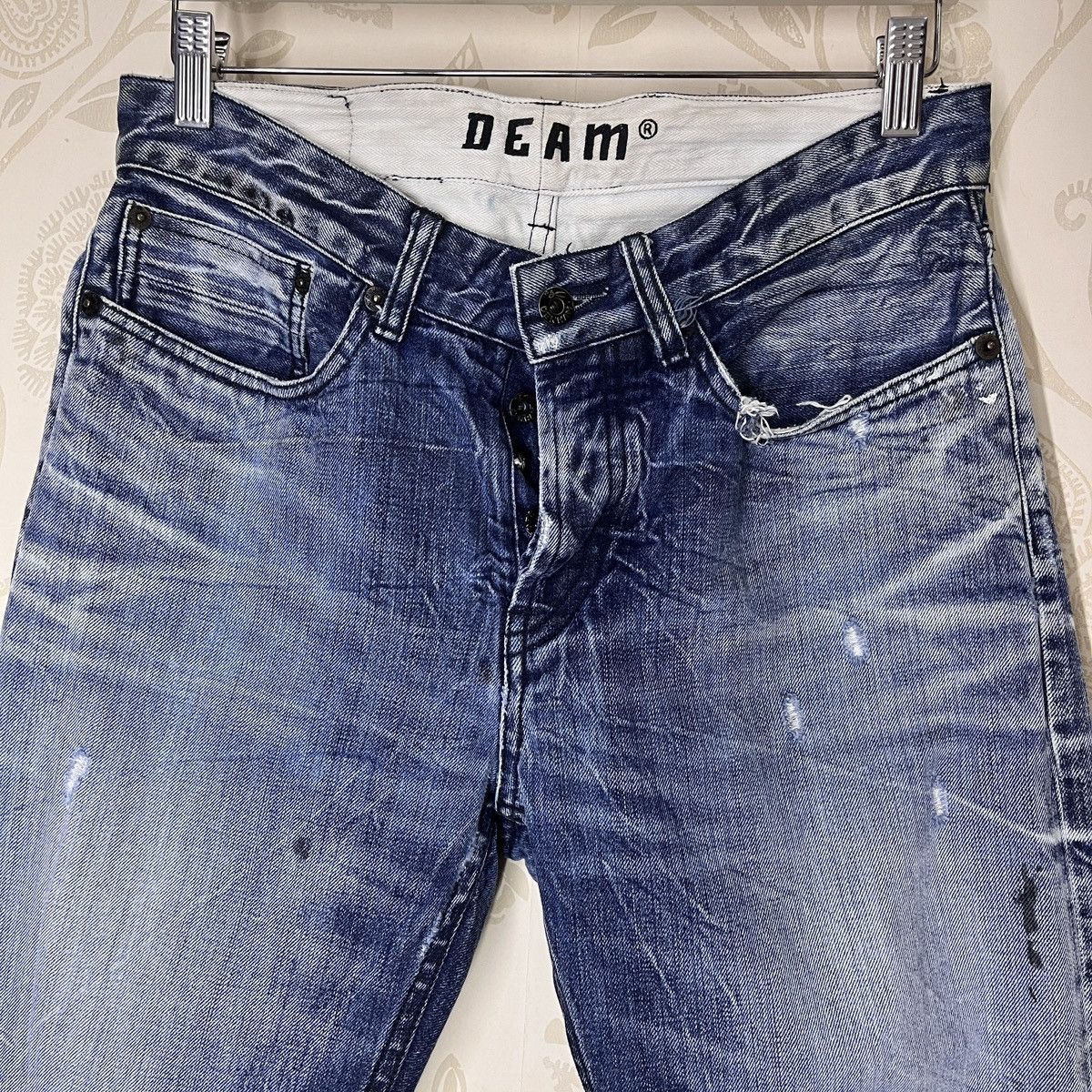 DENHAM Distressed Denham Denim Acid Wash Jeans Grade Slim Fit Size US 31 - 5 Thumbnail