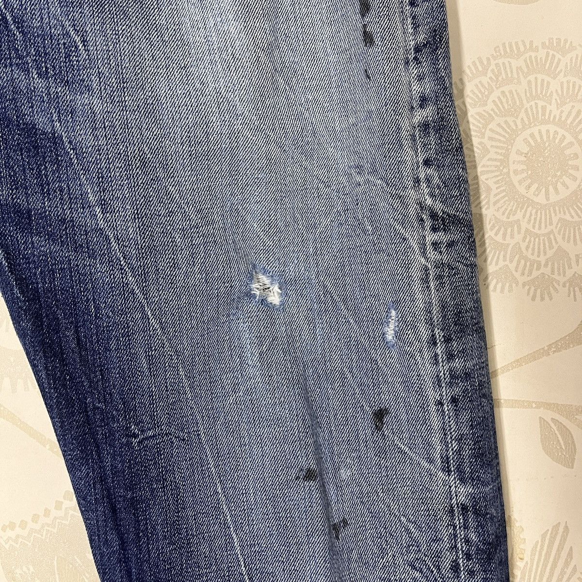 DENHAM Distressed Denham Denim Acid Wash Jeans Grade Slim Fit Size US 31 - 12 Thumbnail