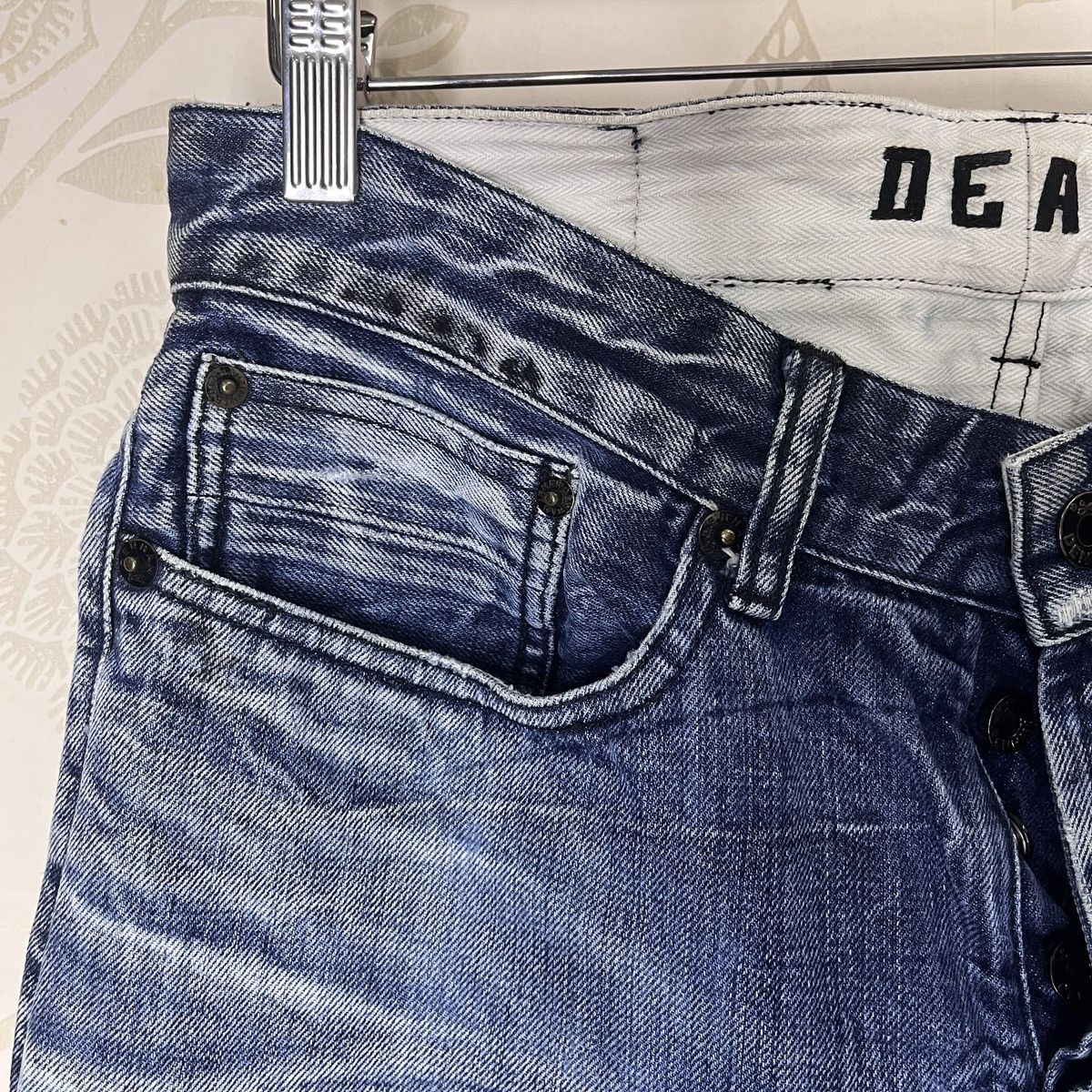 DENHAM Distressed Denham Denim Acid Wash Jeans Grade Slim Fit Size US 31 - 7 Thumbnail
