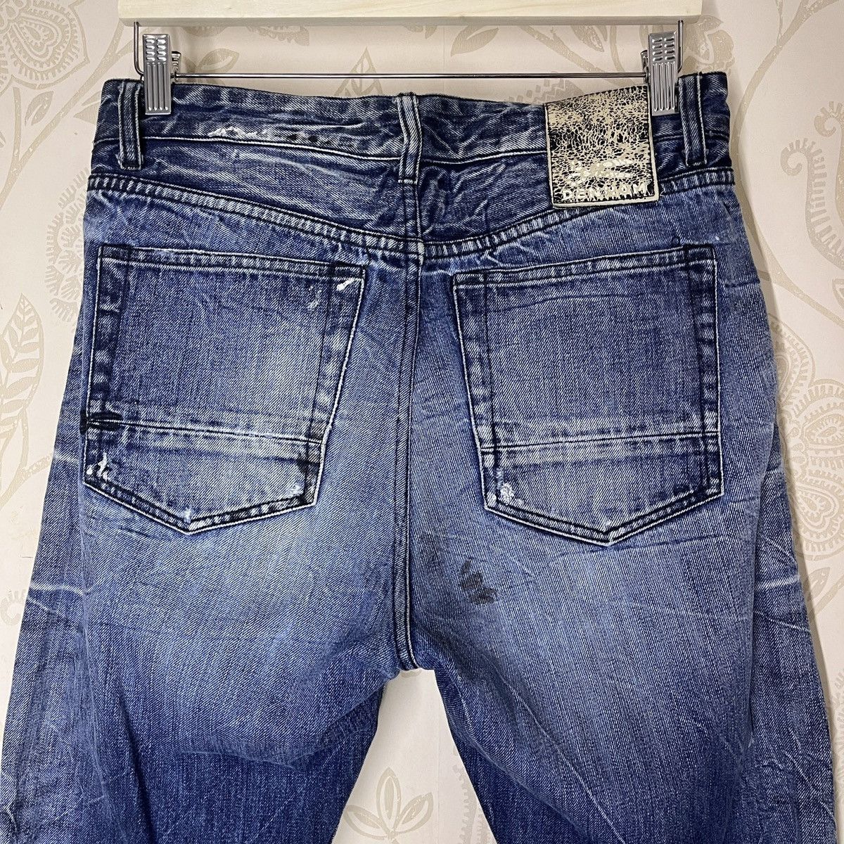 DENHAM Distressed Denham Denim Acid Wash Jeans Grade Slim Fit Size US 31 - 20 Thumbnail