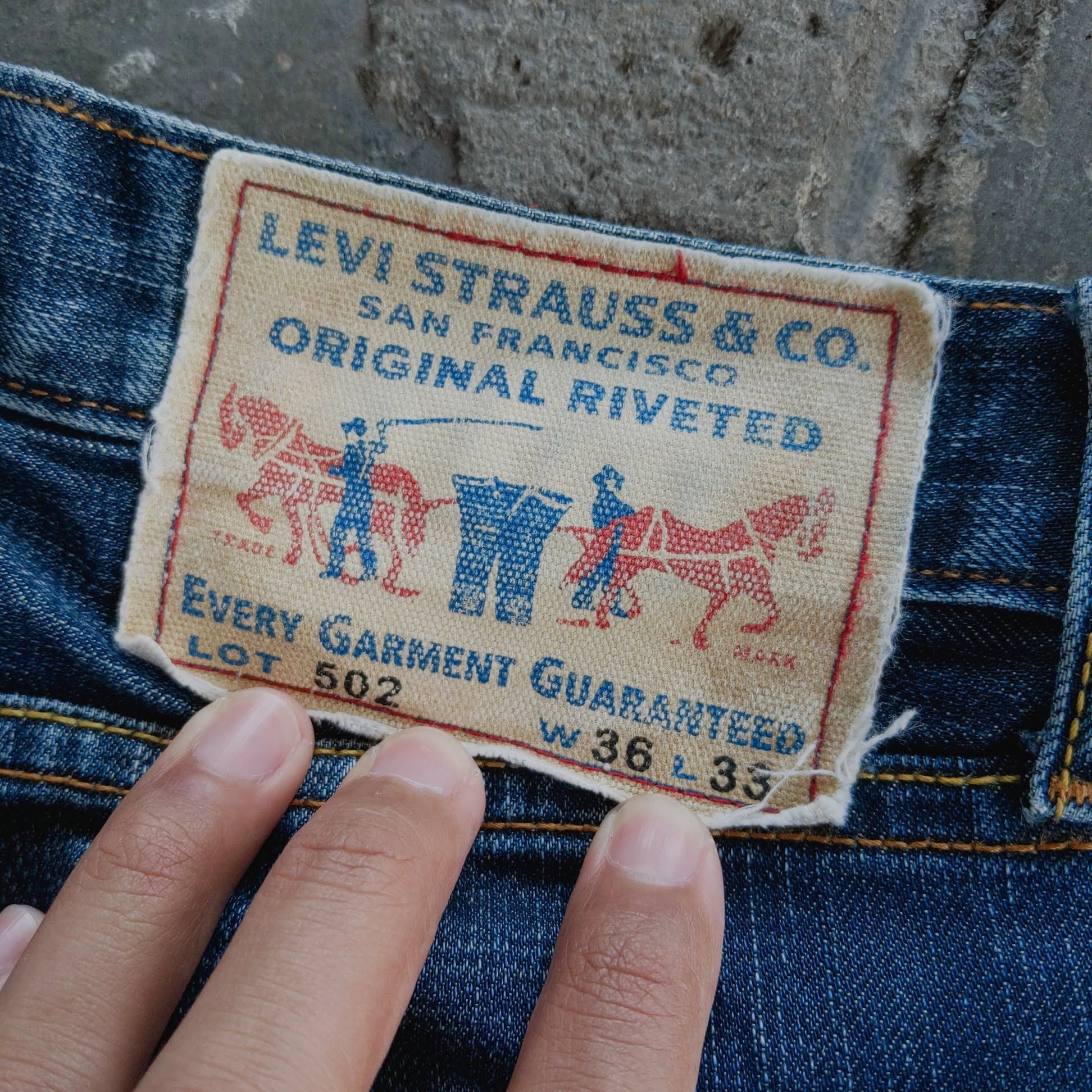 Japanese Brand Vintage Levis's 502 Distressed Riveted Denim Jeans Pants Size US 38 / EU 54 - 10 Thumbnail