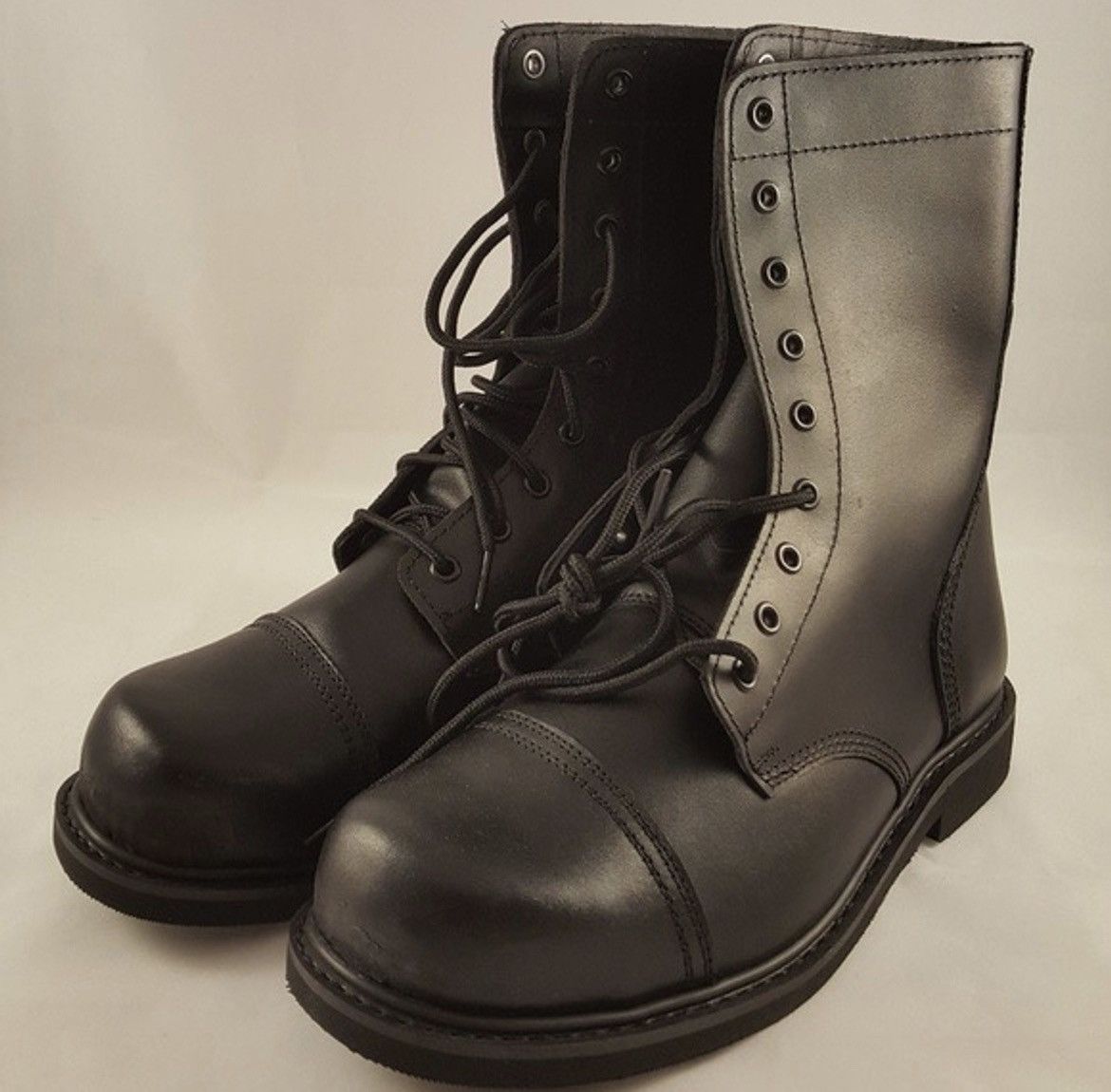 Black Military Issue Leather Combat Boots
