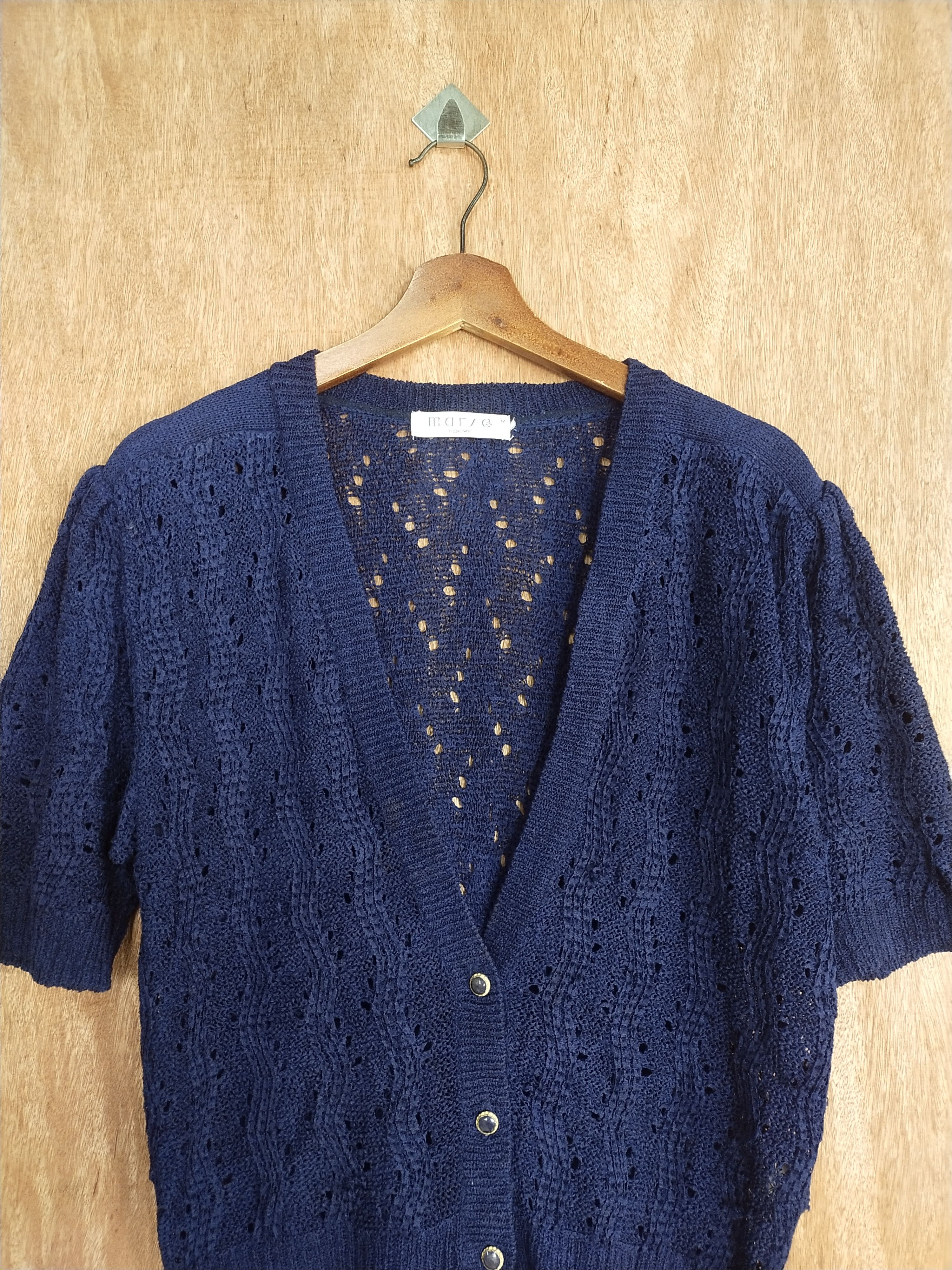 Japanese Brand Marsa dark blue cardigan #S236 Size S / US 4 / IT 40 - 2 Thumbnail