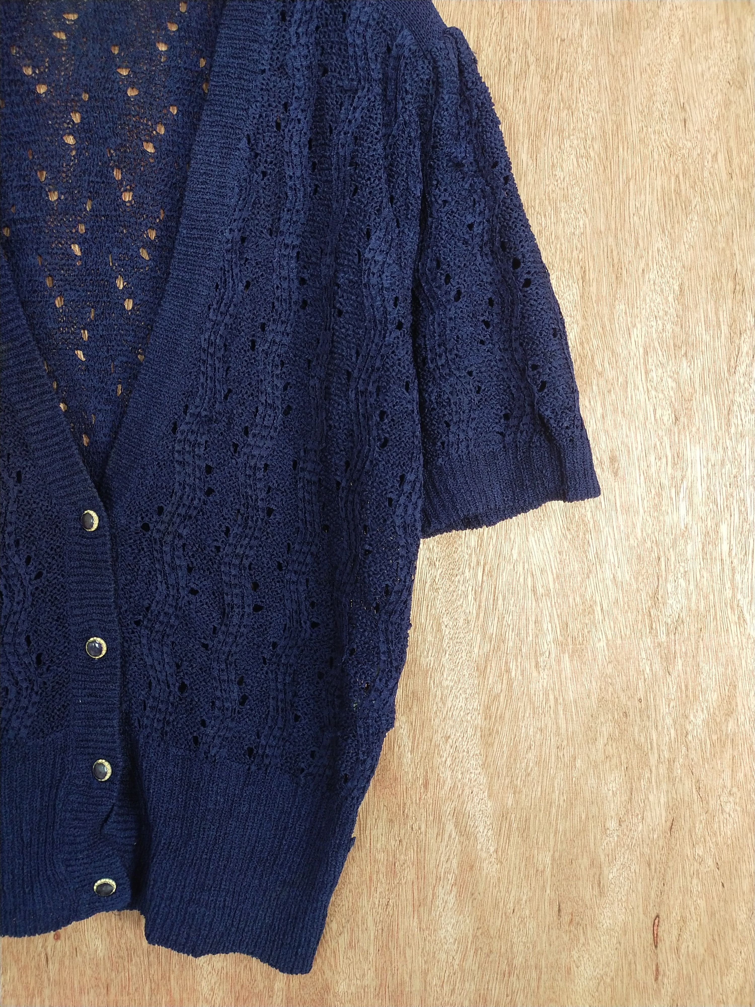 Japanese Brand Marsa dark blue cardigan #S236 Size S / US 4 / IT 40 - 3 Thumbnail