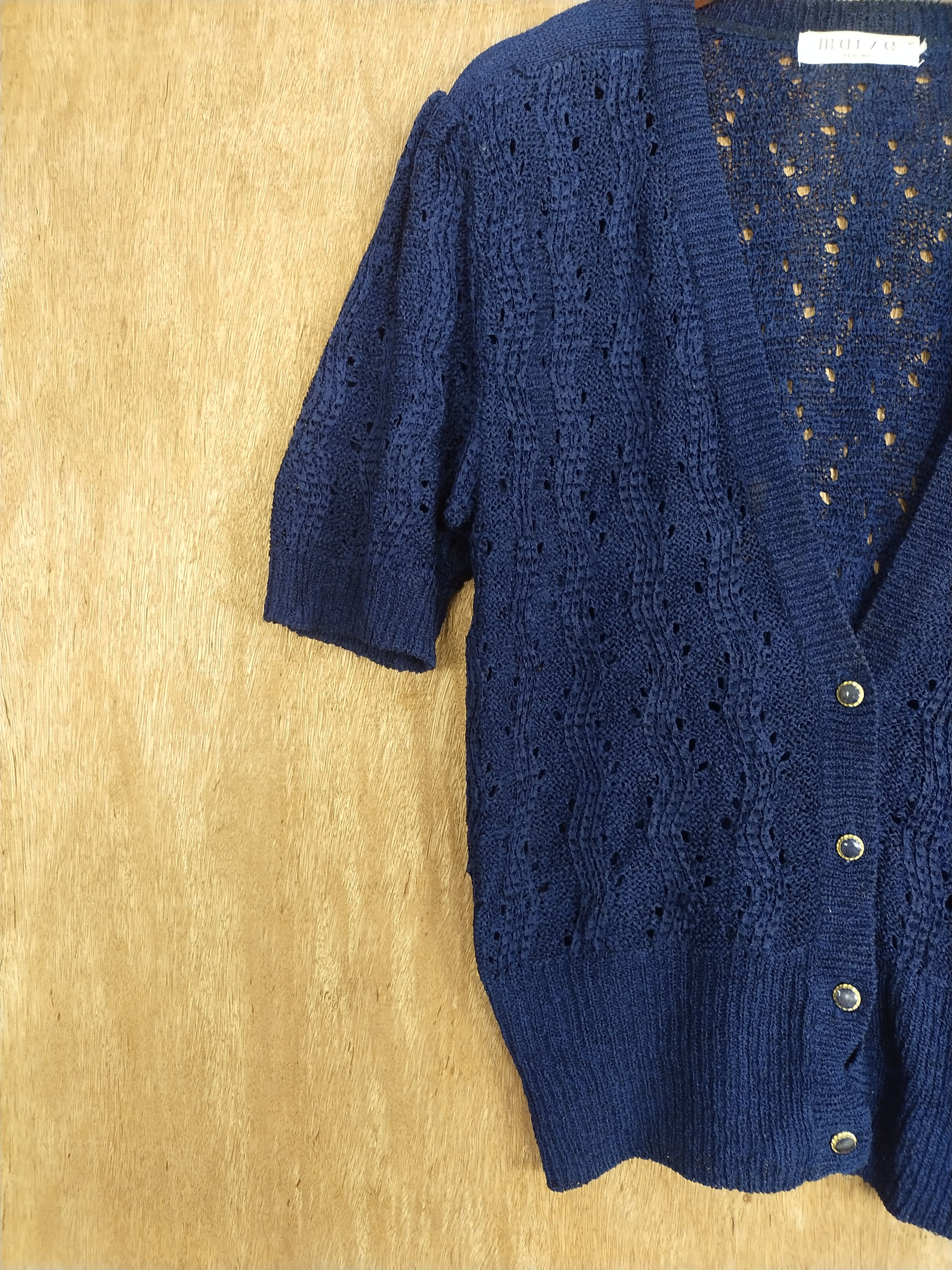 Japanese Brand Marsa dark blue cardigan #S236 Size S / US 4 / IT 40 - 4 Thumbnail