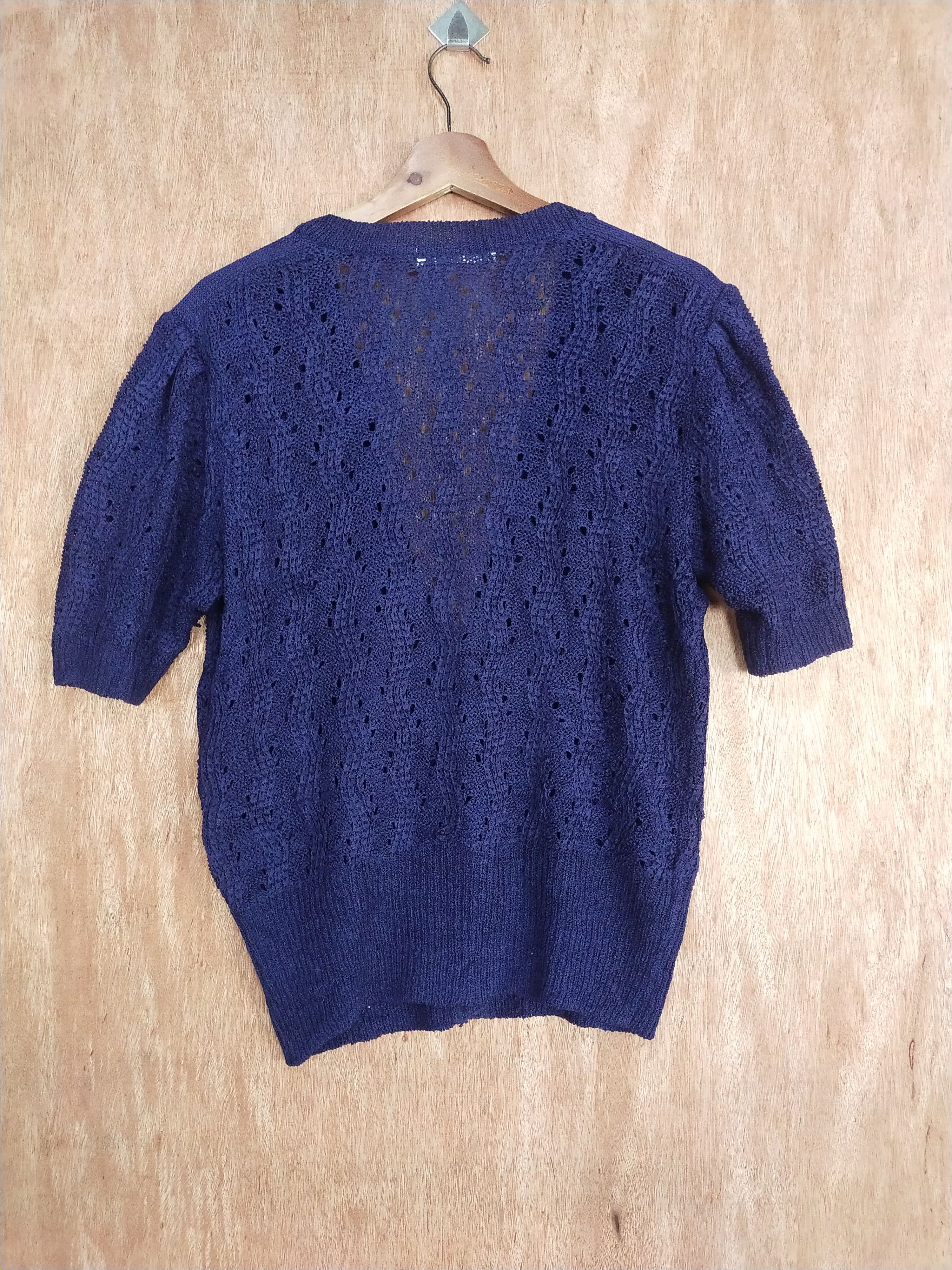 Japanese Brand Marsa dark blue cardigan #S236 Size S / US 4 / IT 40 - 8 Thumbnail