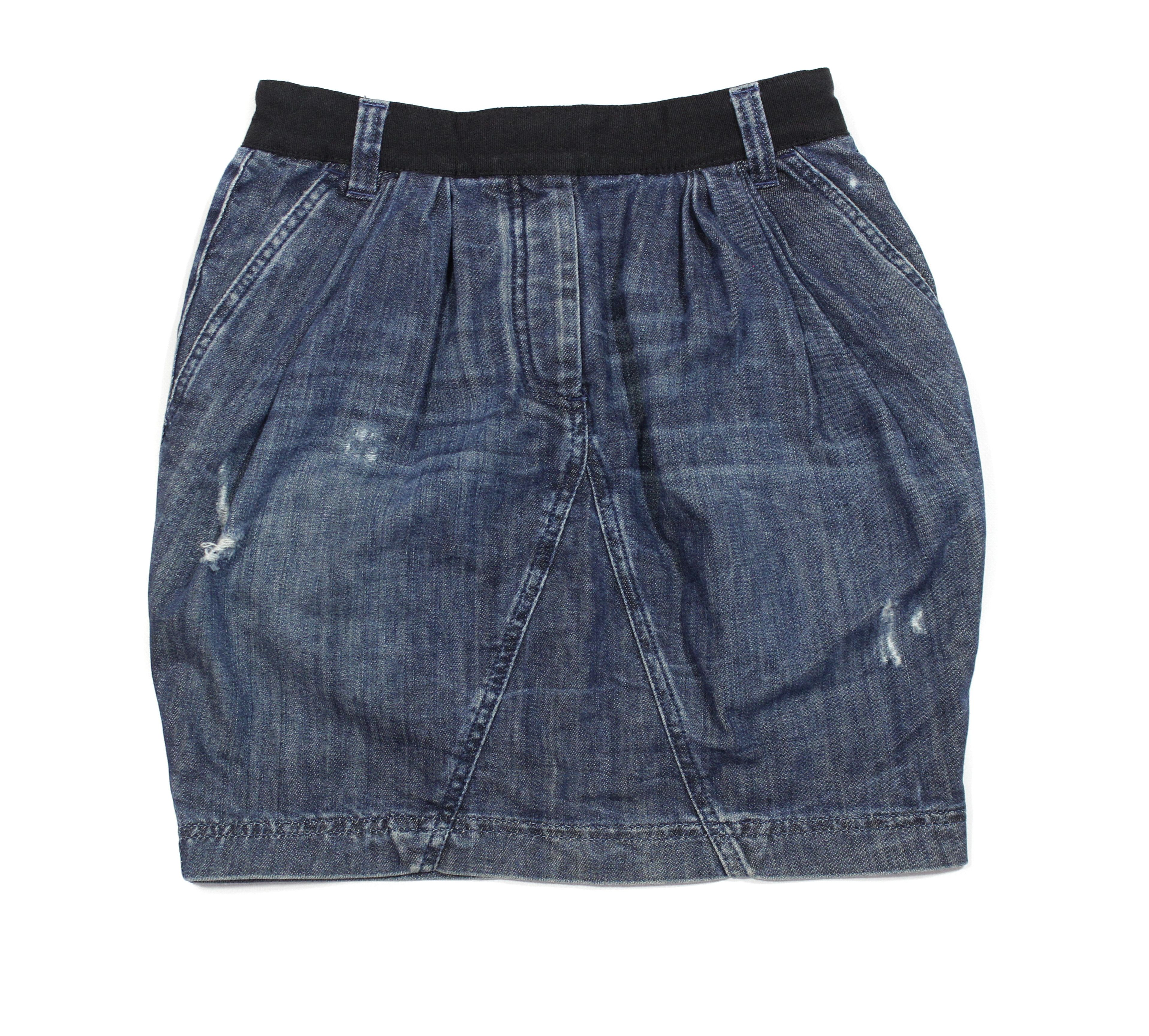 Dolce & Gabbana Denim Metal Logo Full Zip Skirt Size 25" / US 0 / IT 36 - 2 Thumbnail
