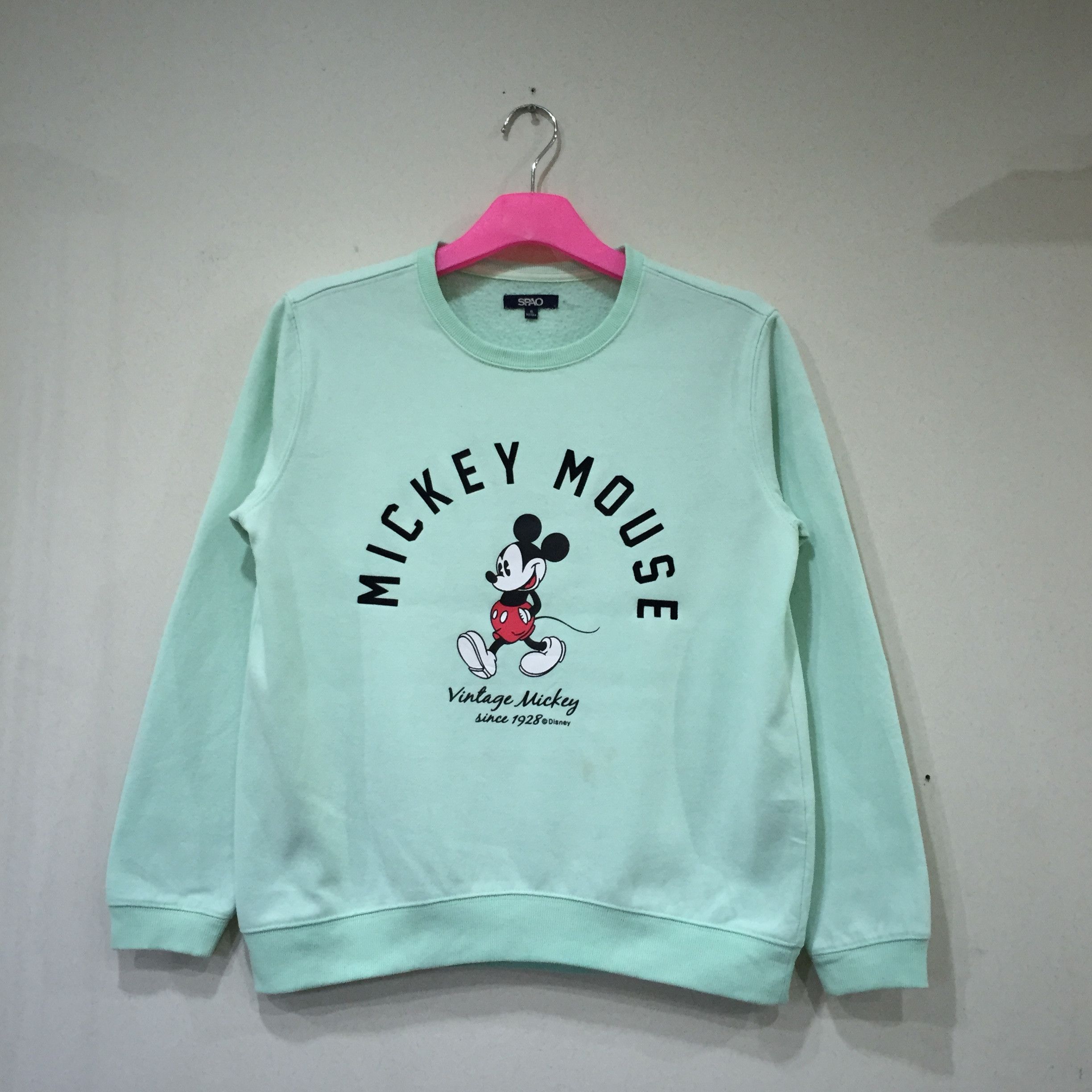 MICKEY MOUSE X SPAO sweatshirt spell out big design..
