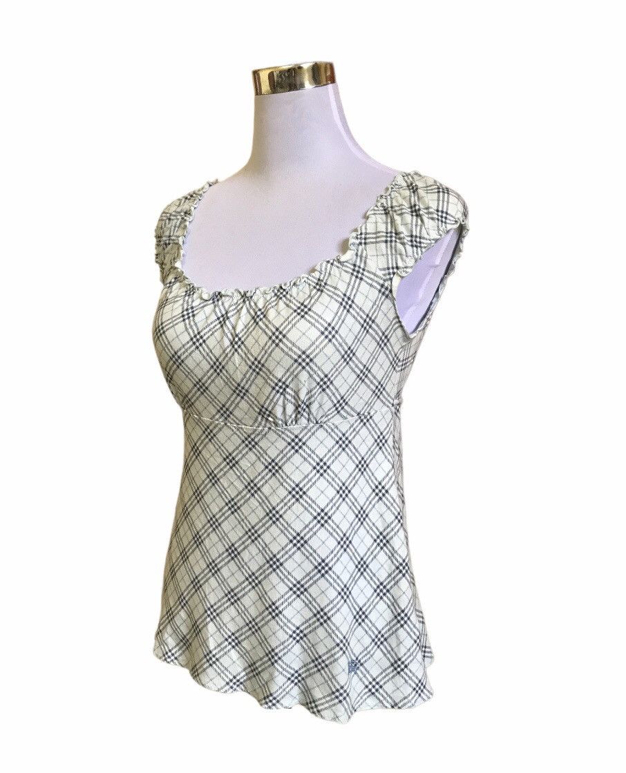 Burberry × Designer Burberry Blue Label Nova Check Sleeveless Blouse Size XS / US 0-2 / IT 36-38 - 2 Thumbnail