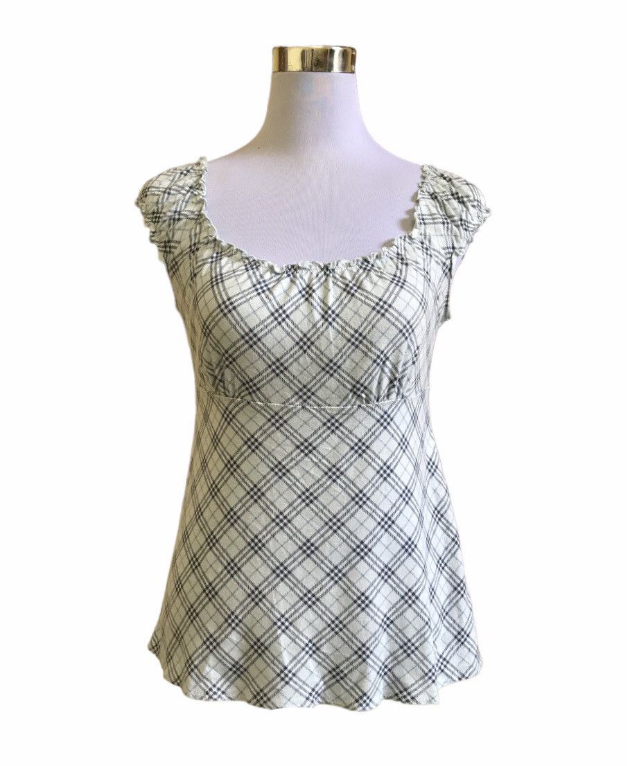 Burberry × Designer Burberry Blue Label Nova Check Sleeveless Blouse Size XS / US 0-2 / IT 36-38 - 1 Thumbnail