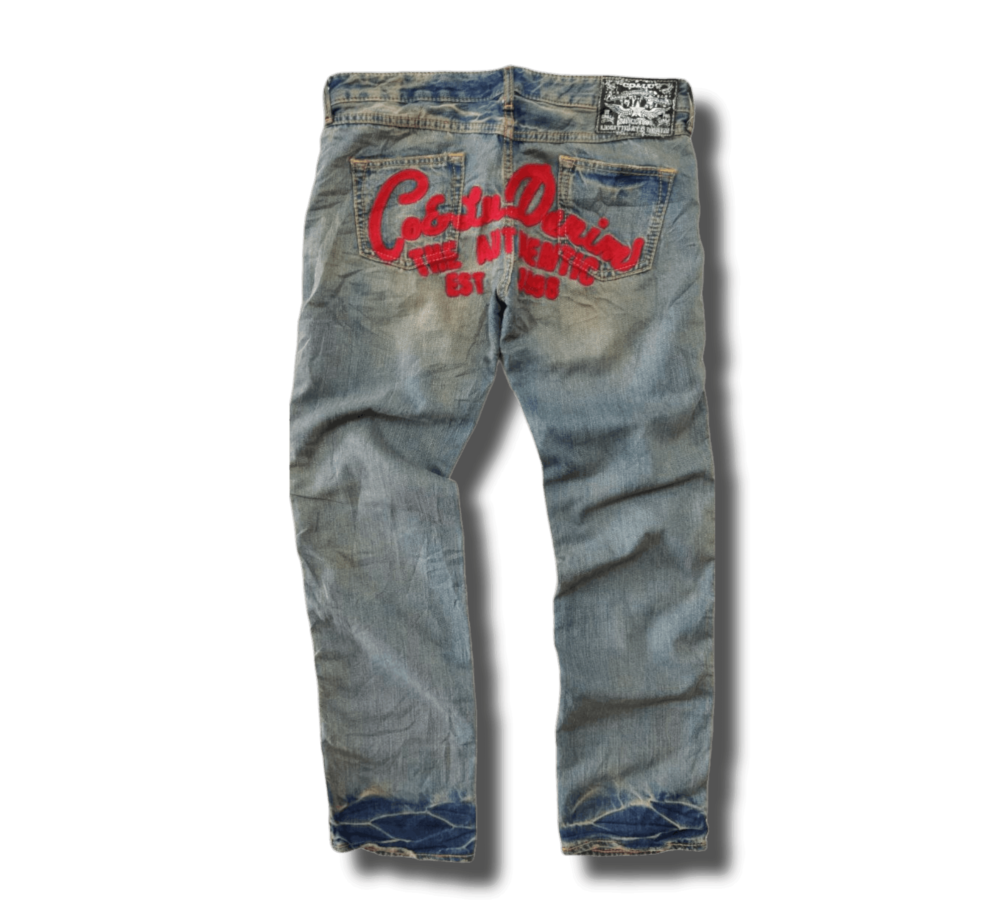 image of Beauty Beast x Vintage Best Offerco & Lu Japan Embroidered Distressed Jeans in Blue Distressed (Siz