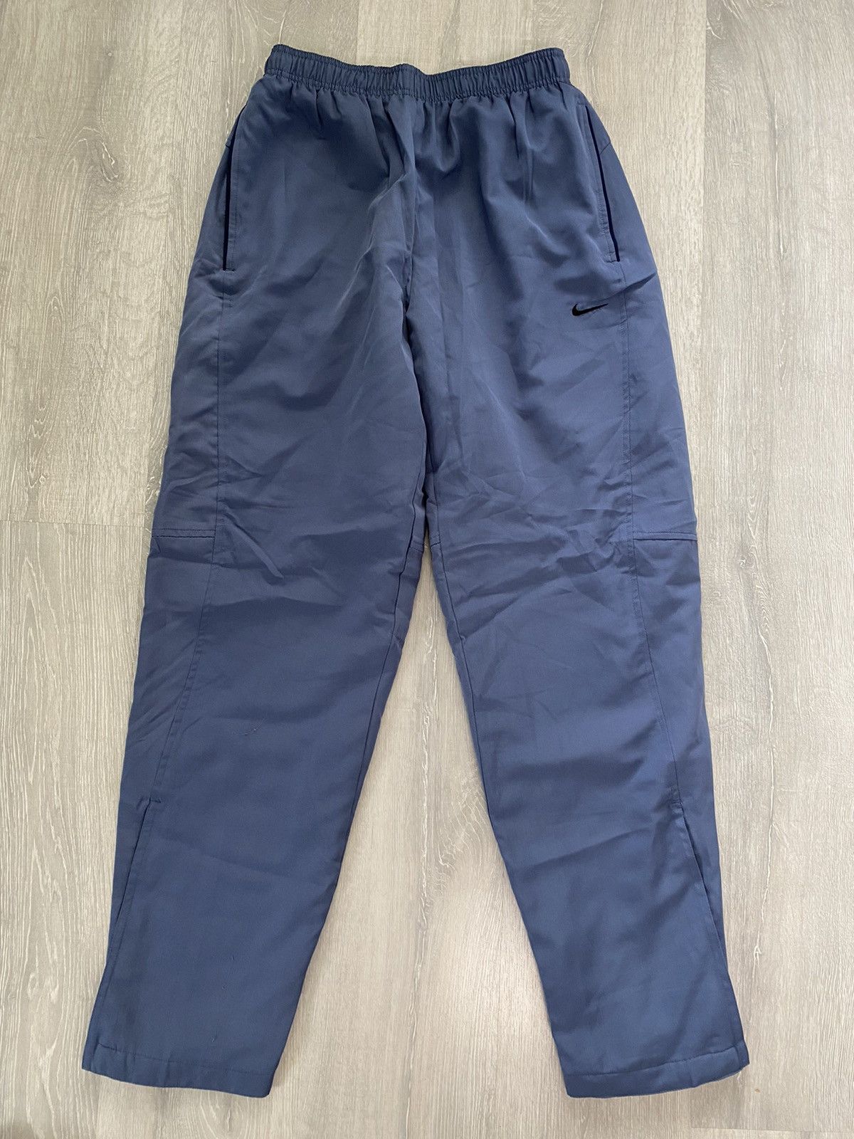 Nike × Vintage Nike vintage navy track pants small swoosh 2000s Size US 32 / EU 48 - 1 Thumbnail