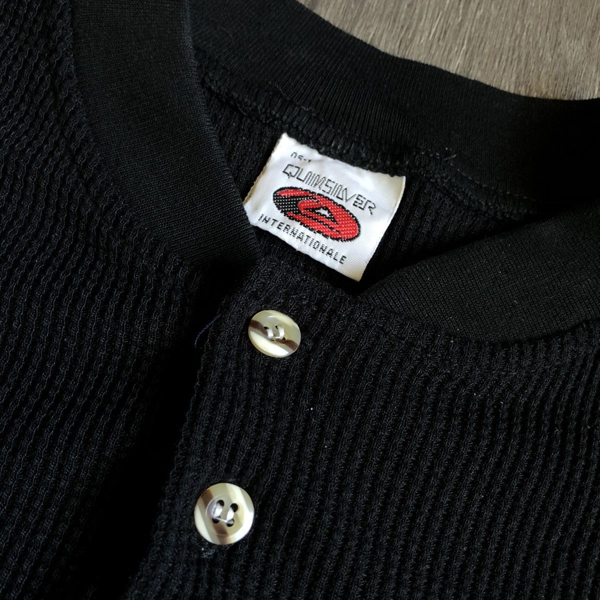 Quicksilver Vintage 1990s 80s Quicksilver Boarding Company Button TShirt Size US L / EU 52-54 / 3 - 3 Thumbnail