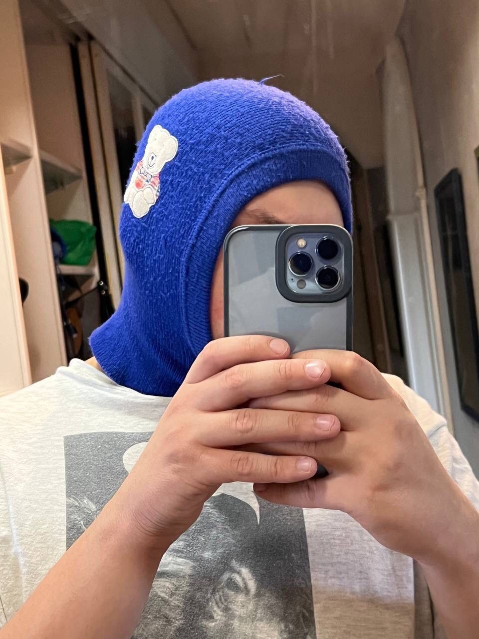 Designer × Handmade 90s Bear Balaclava Hat/Cap/Snowhat/Snowcap Balaclava Size ONE SIZE - 6 Thumbnail