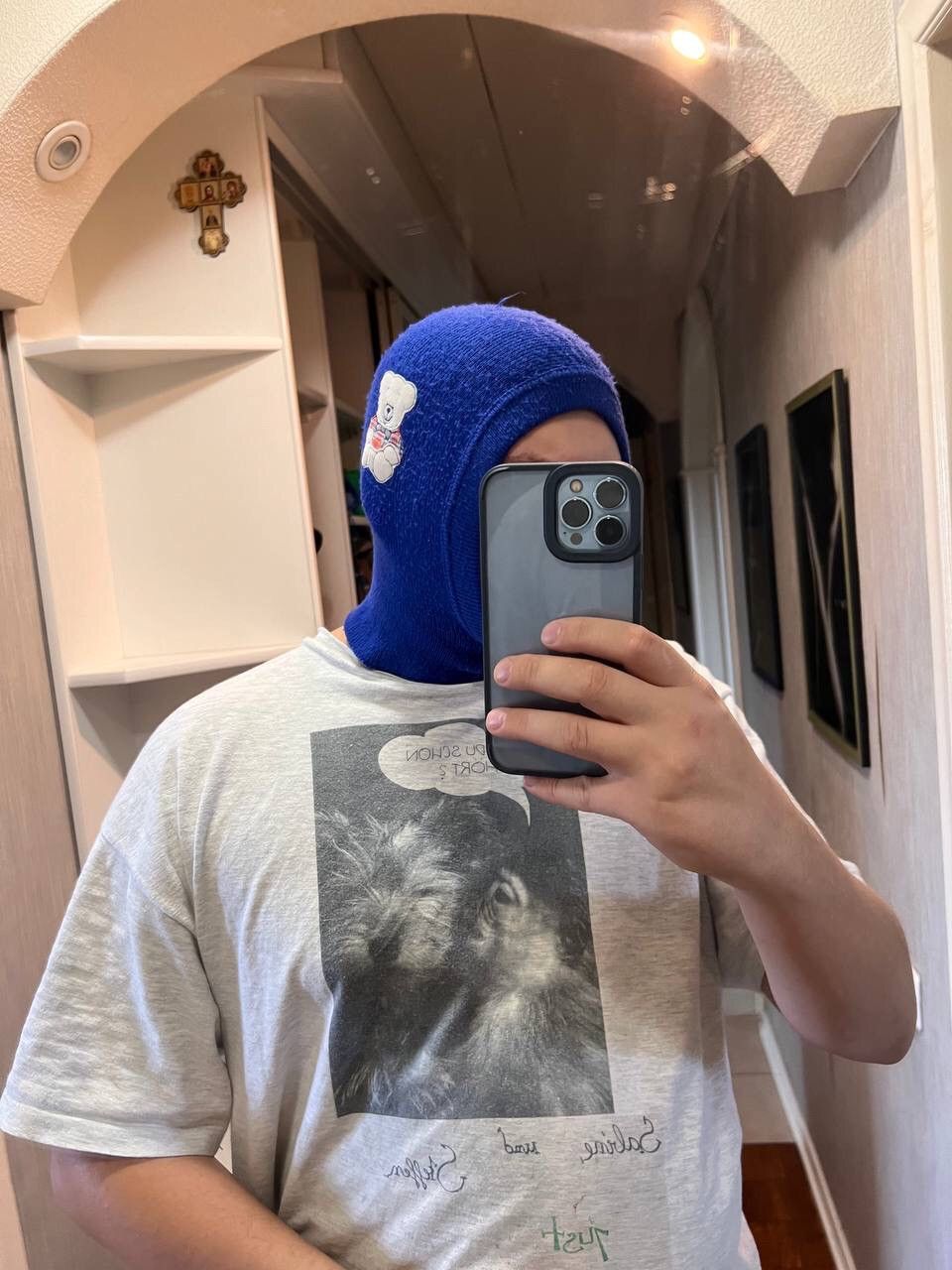 Designer × Handmade 90s Bear Balaclava Hat/Cap/Snowhat/Snowcap Balaclava Size ONE SIZE - 5 Thumbnail