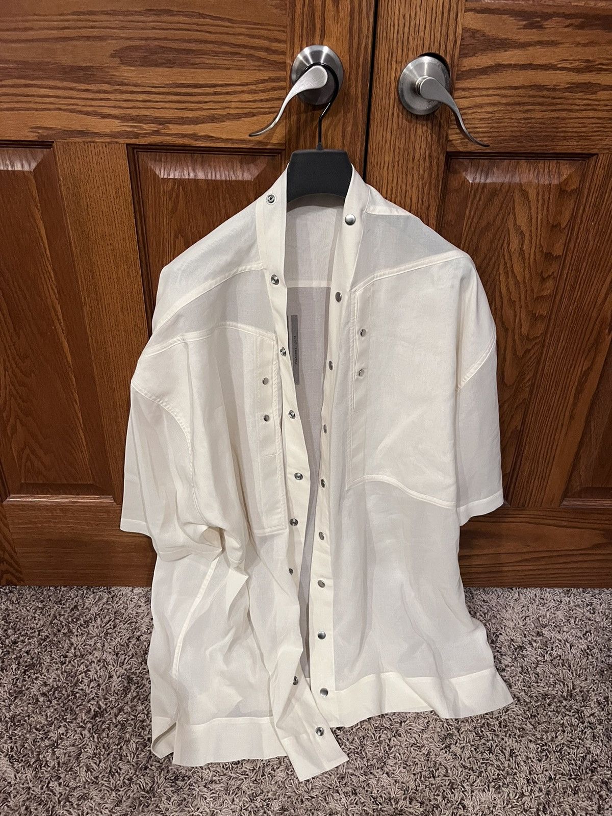 image of Rick Owens Fogachine Faun Shirt, Men's (Size Medium)