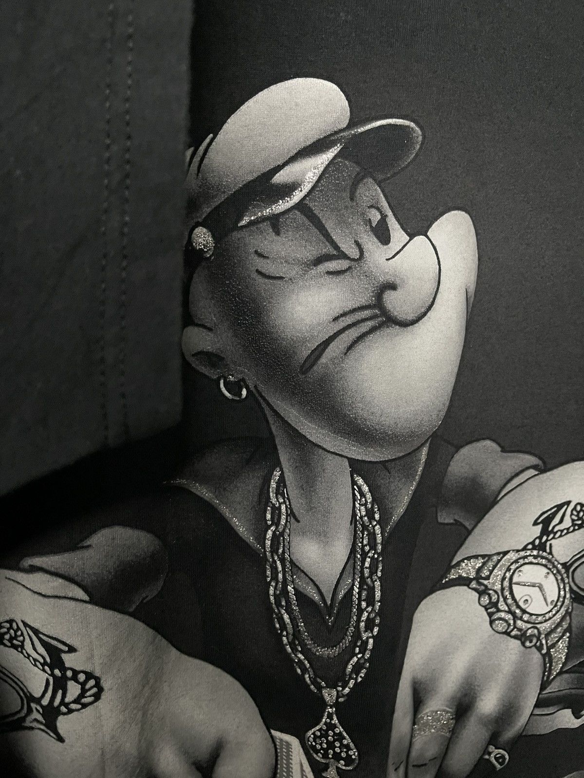 Cartoon Network × Vintage Vintage Popeye Gangster Faded Tees Streetwear Size US M / EU 48-50 / 2 - 8 Thumbnail