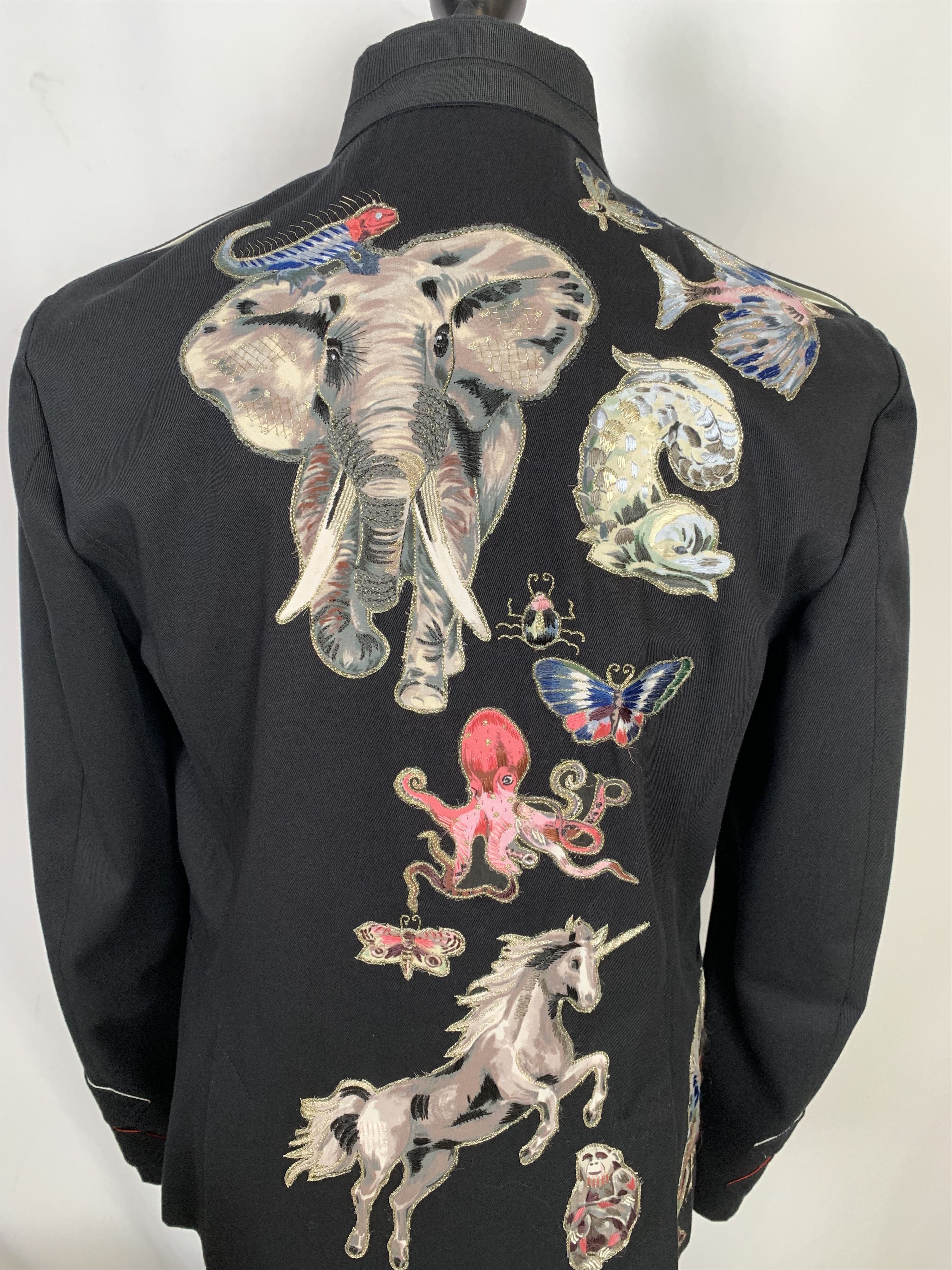 Valentino Valentino Animal Embroidered Military Jacket Size US L / EU 52-54 / 3 - 6 Thumbnail