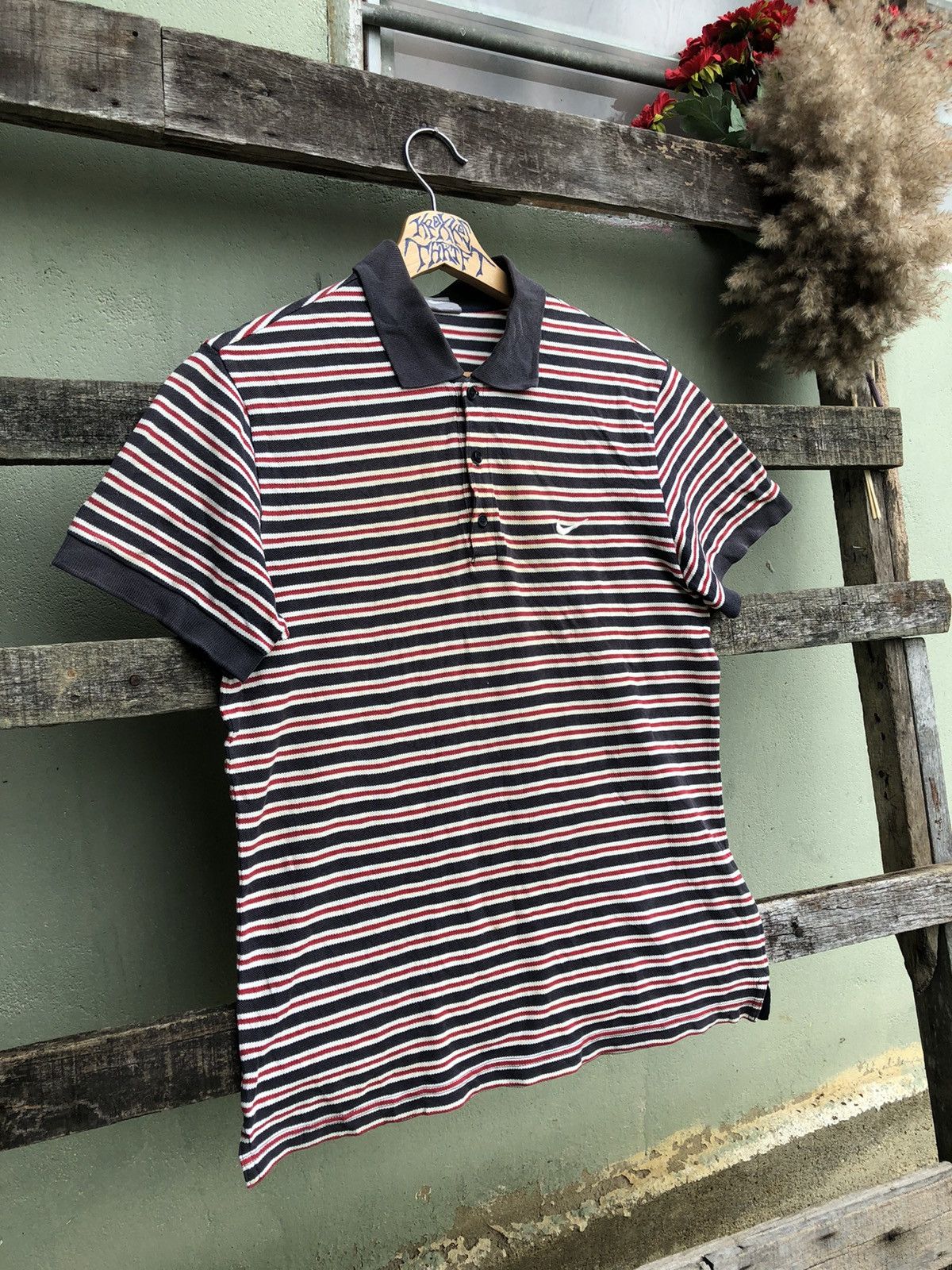 Nike Embroidery Logo Stripe Polo Tees