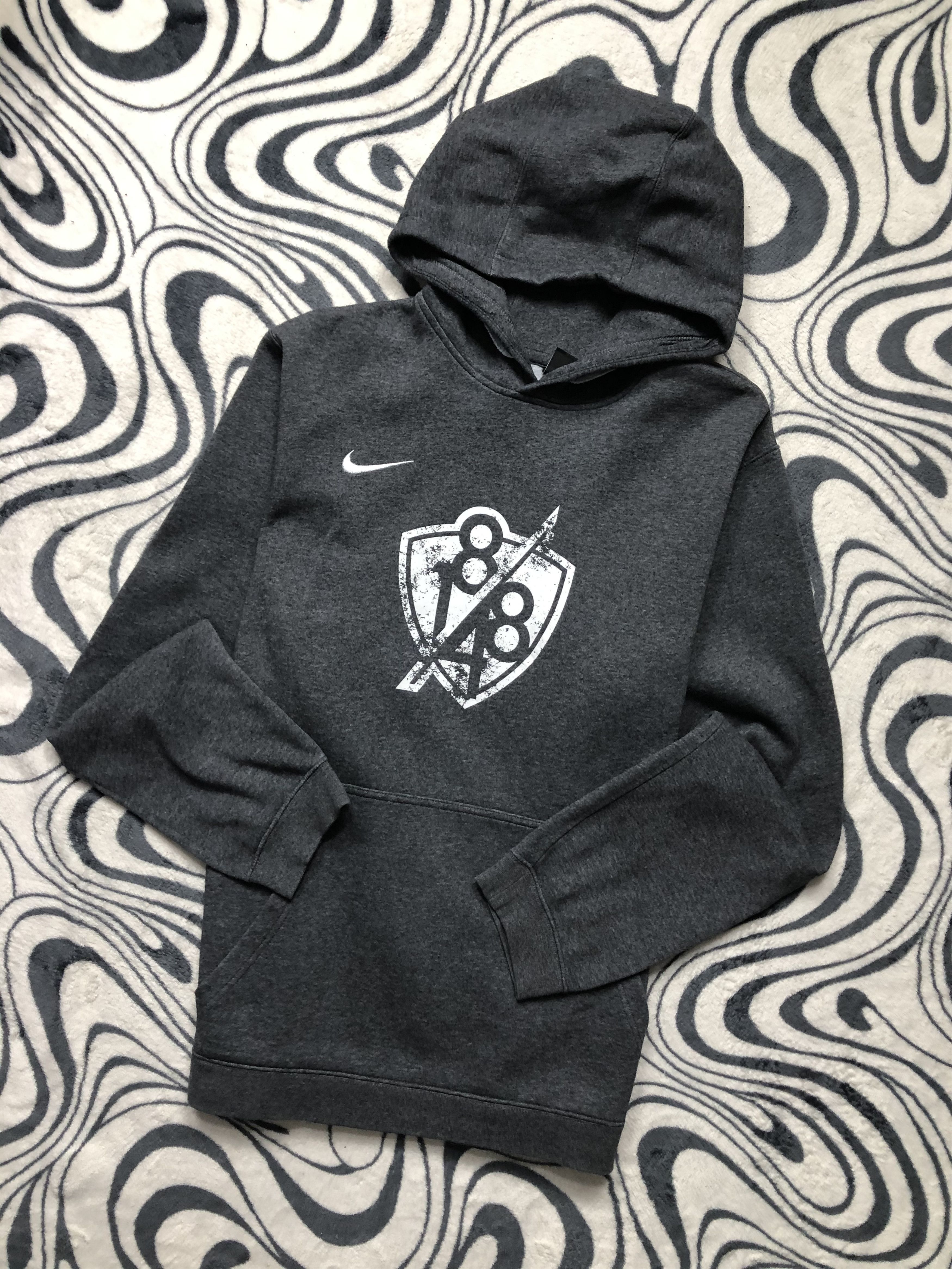 Nike × Vintage Nike Mens Hoodie Y2K Drill Swoosh Size US XXL / EU 58 / 5 - 1 Thumbnail