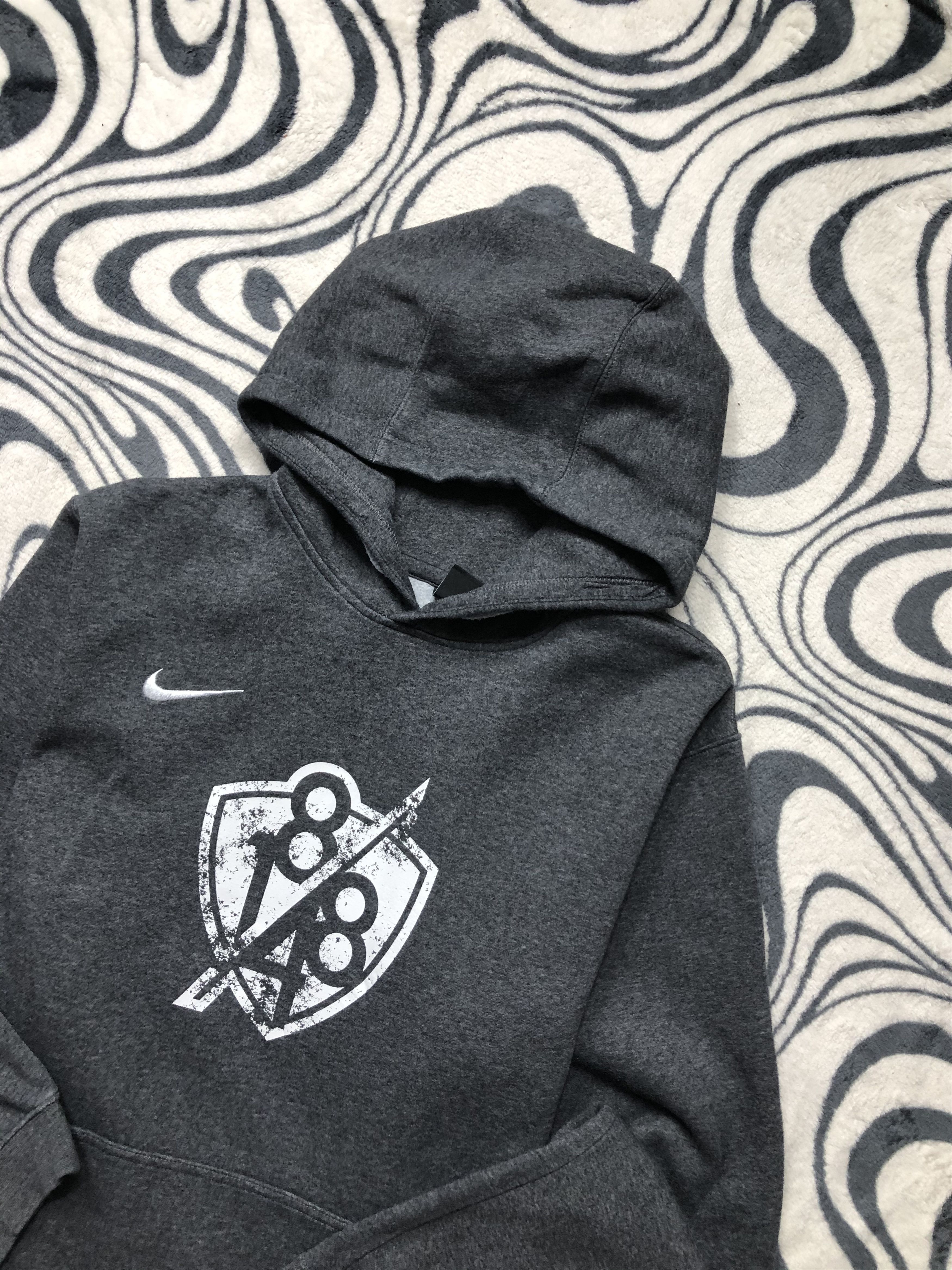 Nike × Vintage Nike Mens Hoodie Y2K Drill Swoosh Size US XXL / EU 58 / 5 - 2 Thumbnail