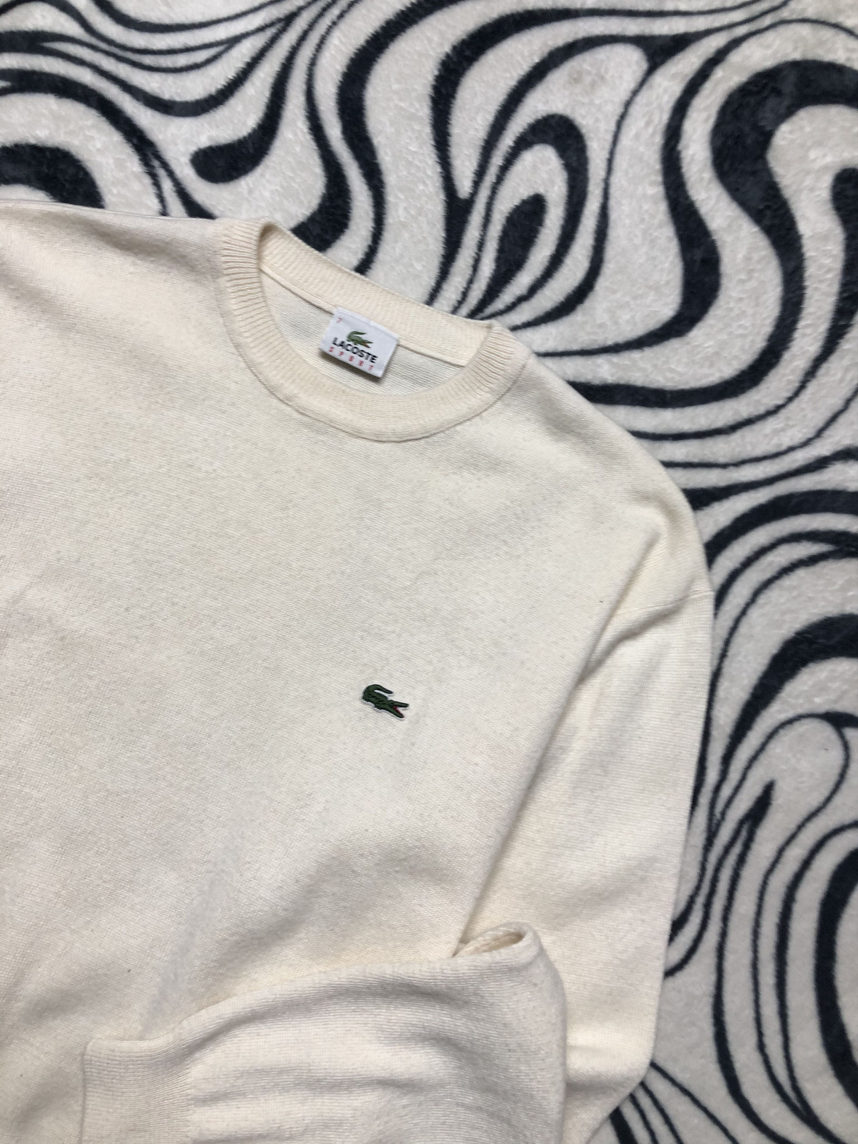Lacoste Lacoste Vintage Mens Wool Sweater Size US XL / EU 56 / 4 - 2 Thumbnail
