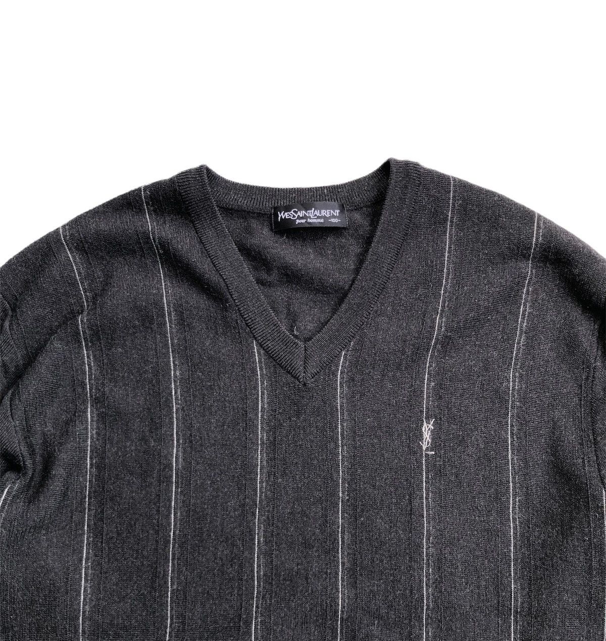Vintage Vintage Yves Saint Laurent YSL Pour Homme Knitwear Stripe Size US L / EU 52-54 / 3 - 5 Thumbnail