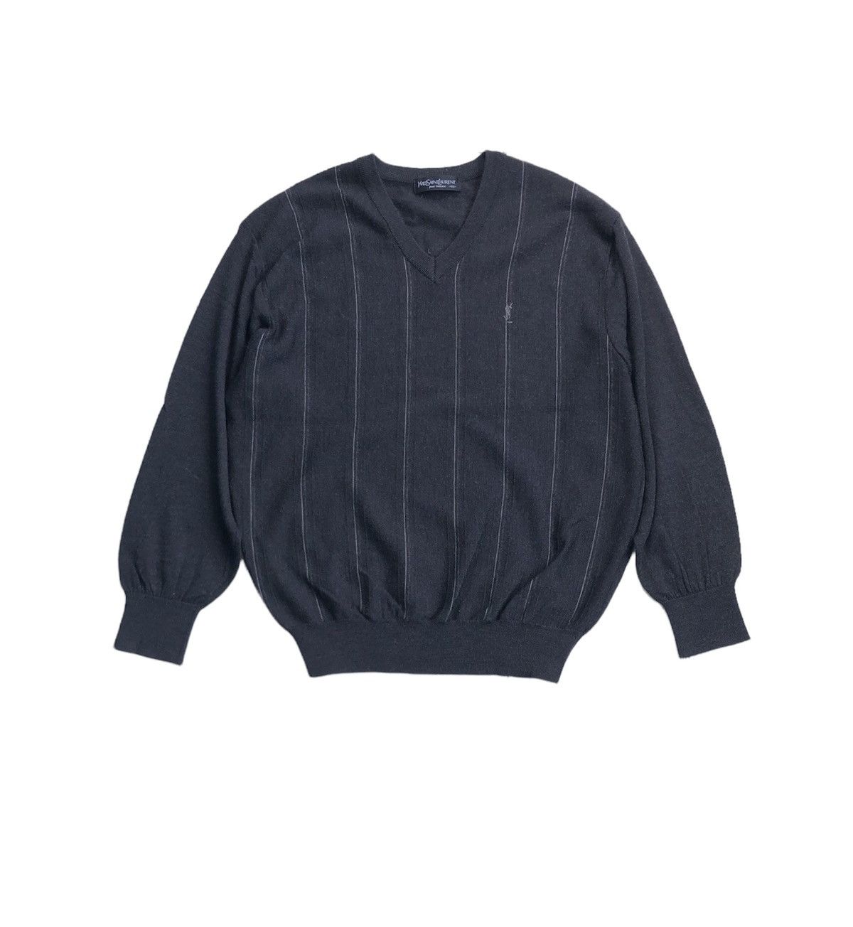 Vintage Vintage Yves Saint Laurent YSL Pour Homme Knitwear Stripe Size US L / EU 52-54 / 3 - 2 Thumbnail
