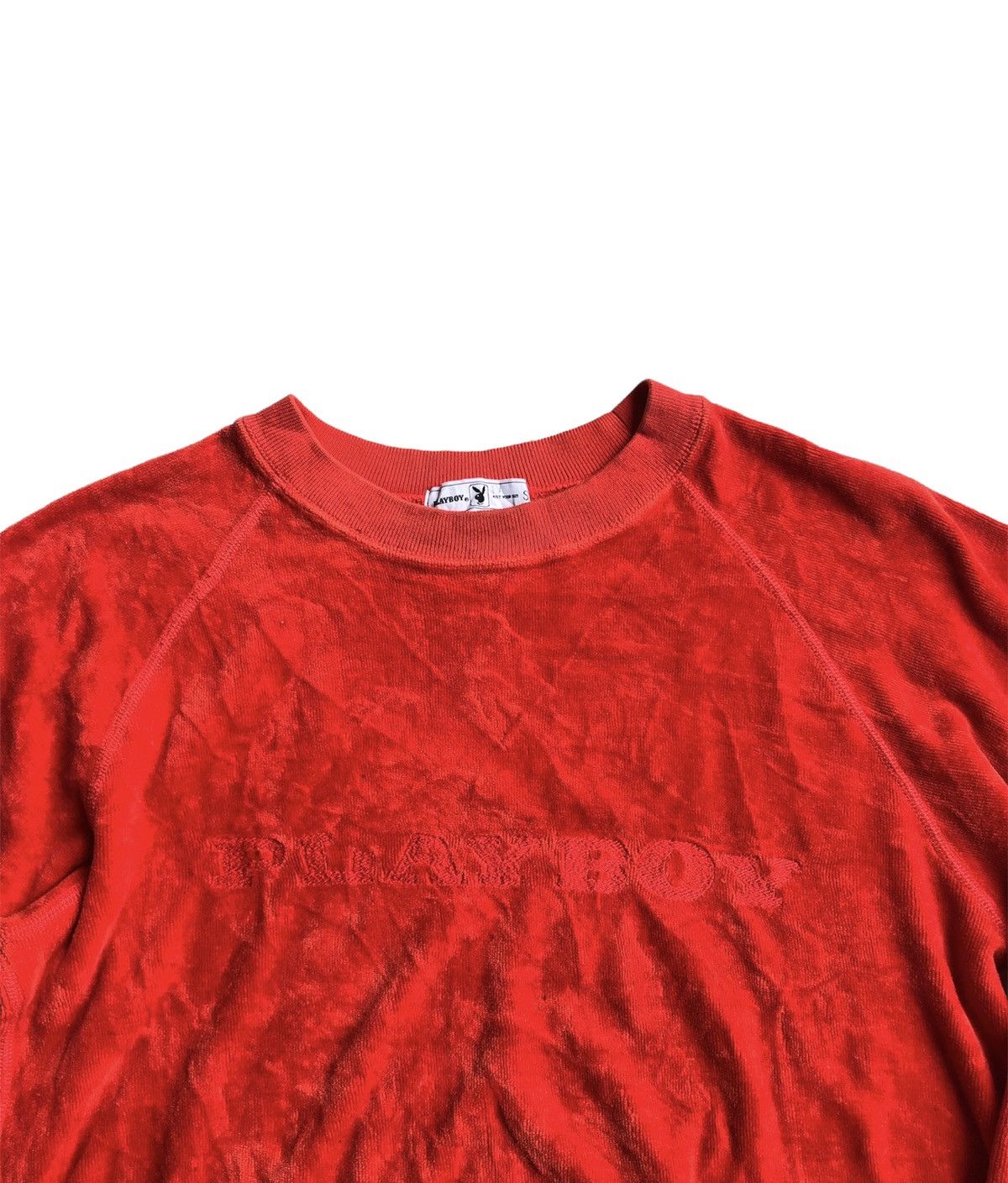 Playboy × Vintage Rare Vintage Playboy Sweatshirt Velvet Big Logo Embrodery Size US S / EU 44-46 / 1 - 4 Thumbnail