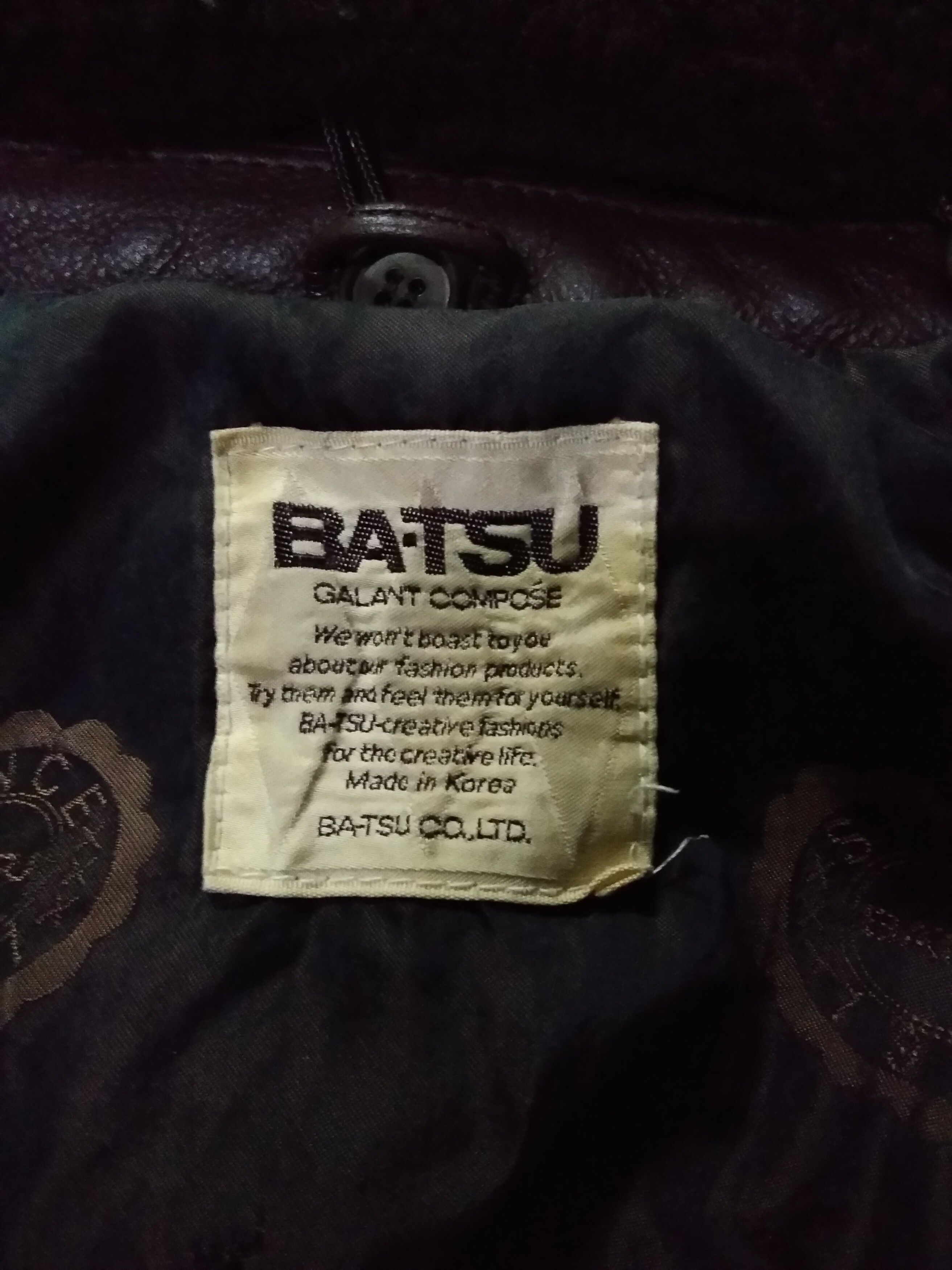 Japanese Brand Vintage Japanese Brand BA-TSU Leather Jacket Size US L / EU 52-54 / 3 - 3 Thumbnail
